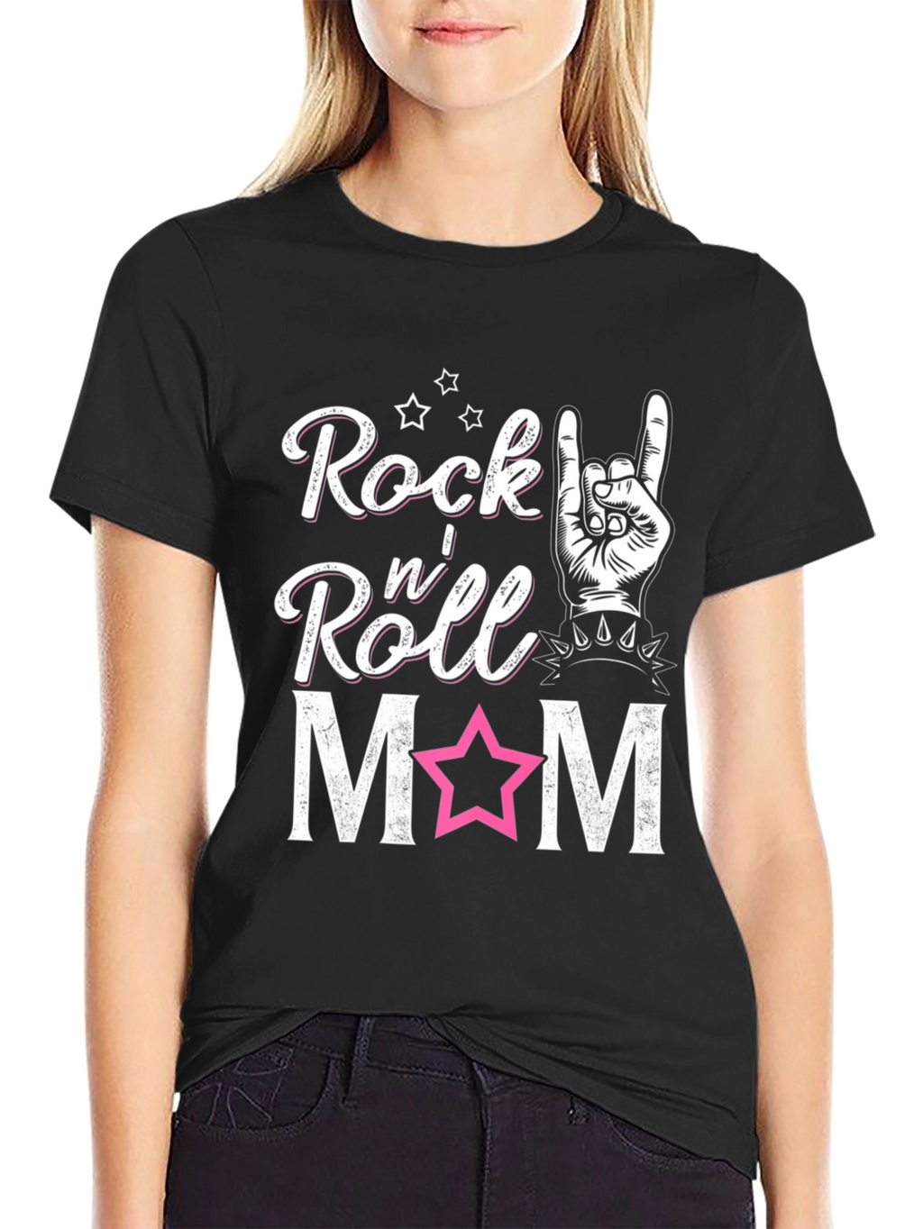 Rock n Roll Mom T-Shirt - Black Graphic Tee