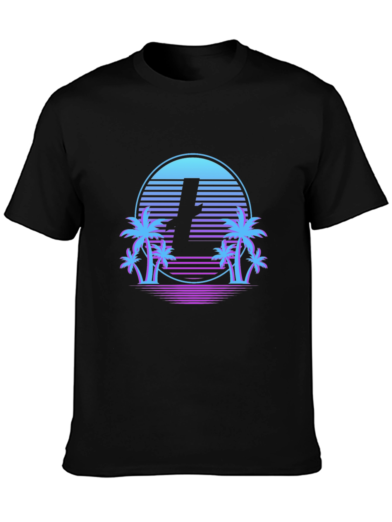 Retro Palm Tee -  Litecoin Sunset T-Shirt