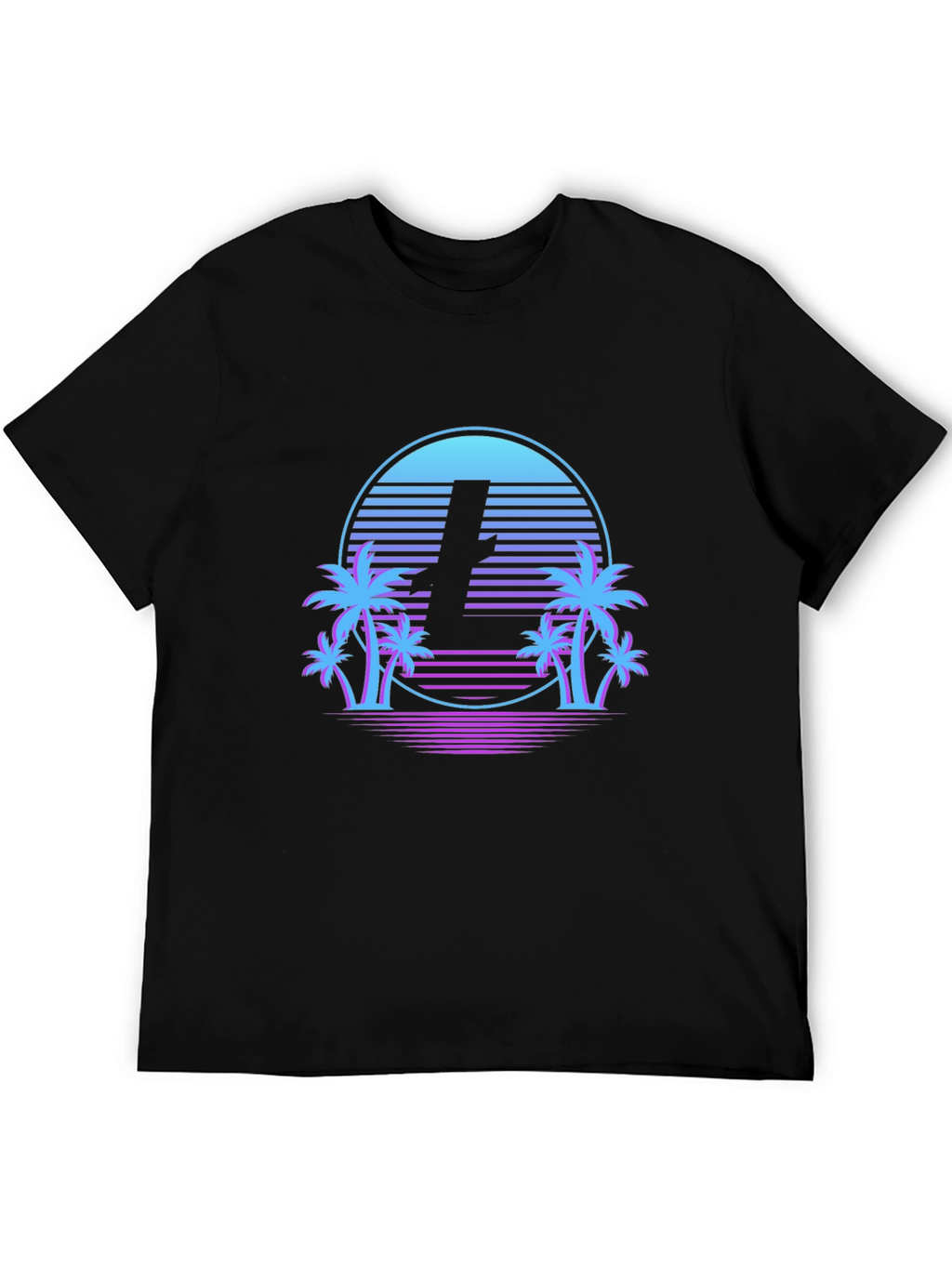 Retro Palm Tee -  Litecoin Sunset T-Shirt