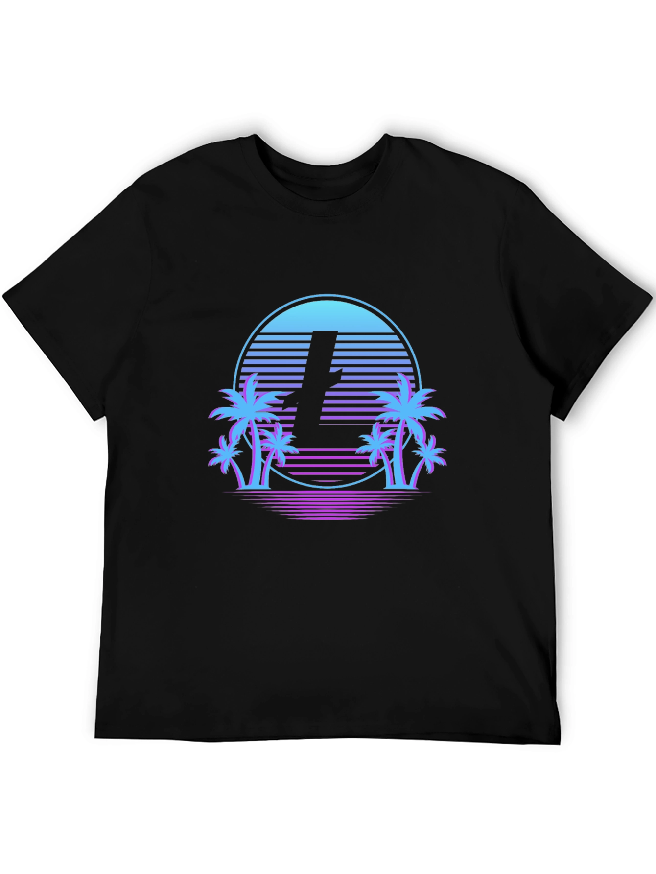 Retro Palm Tee -  Litecoin Sunset T-Shirt