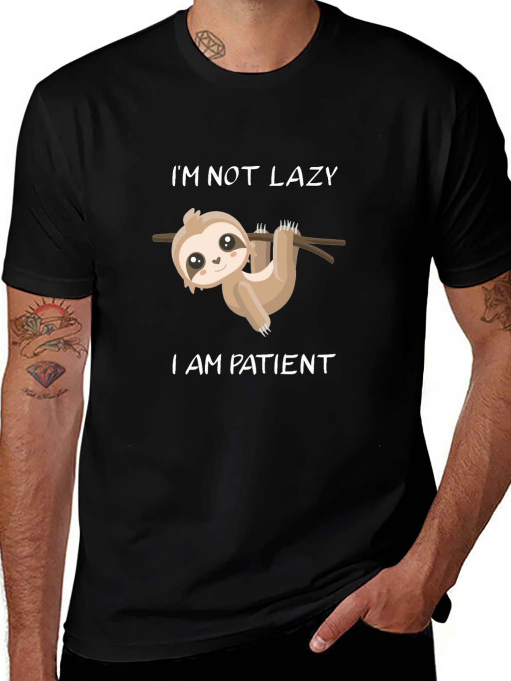 Im Not Lazy Im Patient Sloth Graphic Tee