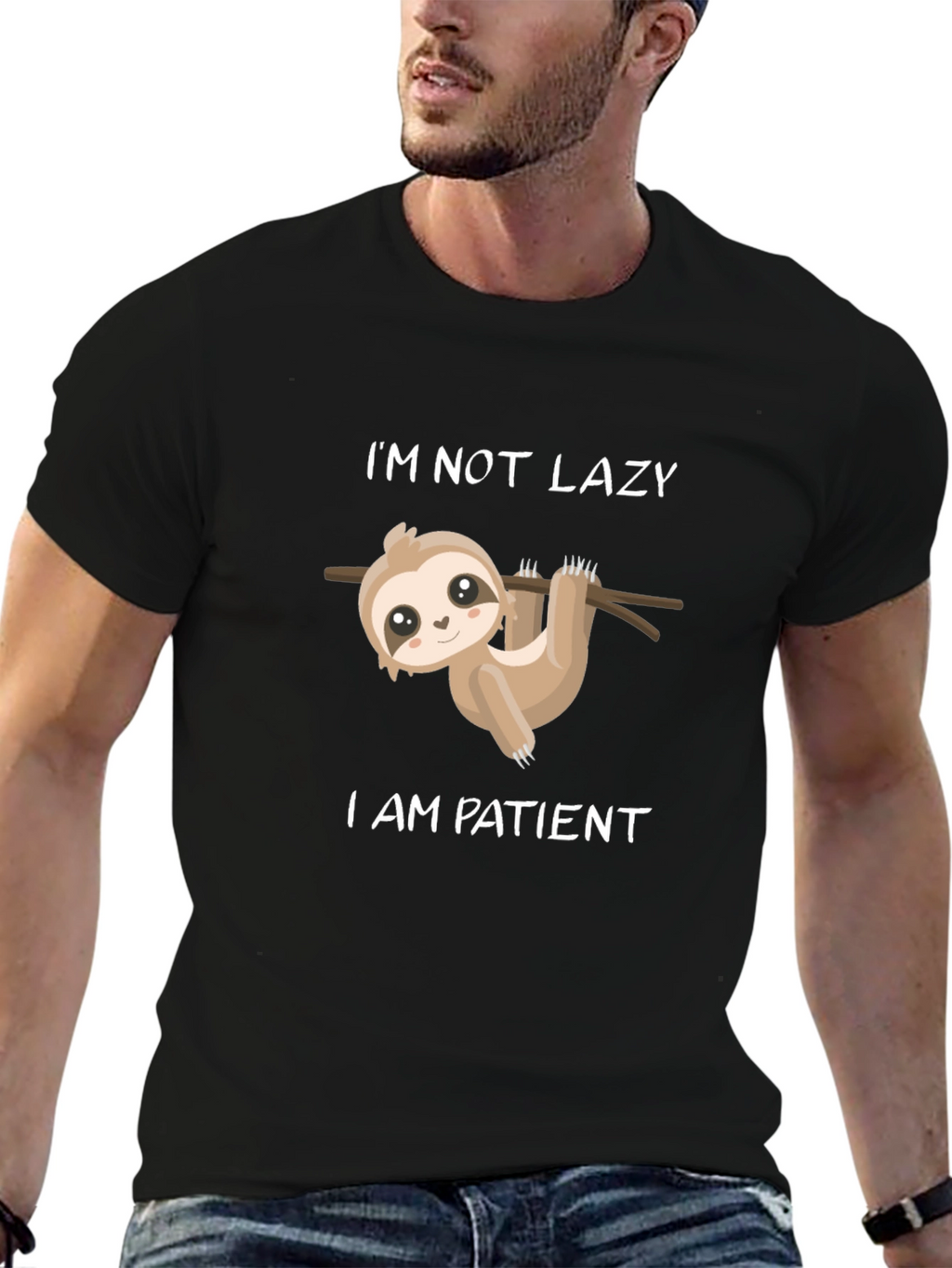Im Not Lazy Im Patient Sloth Graphic Tee