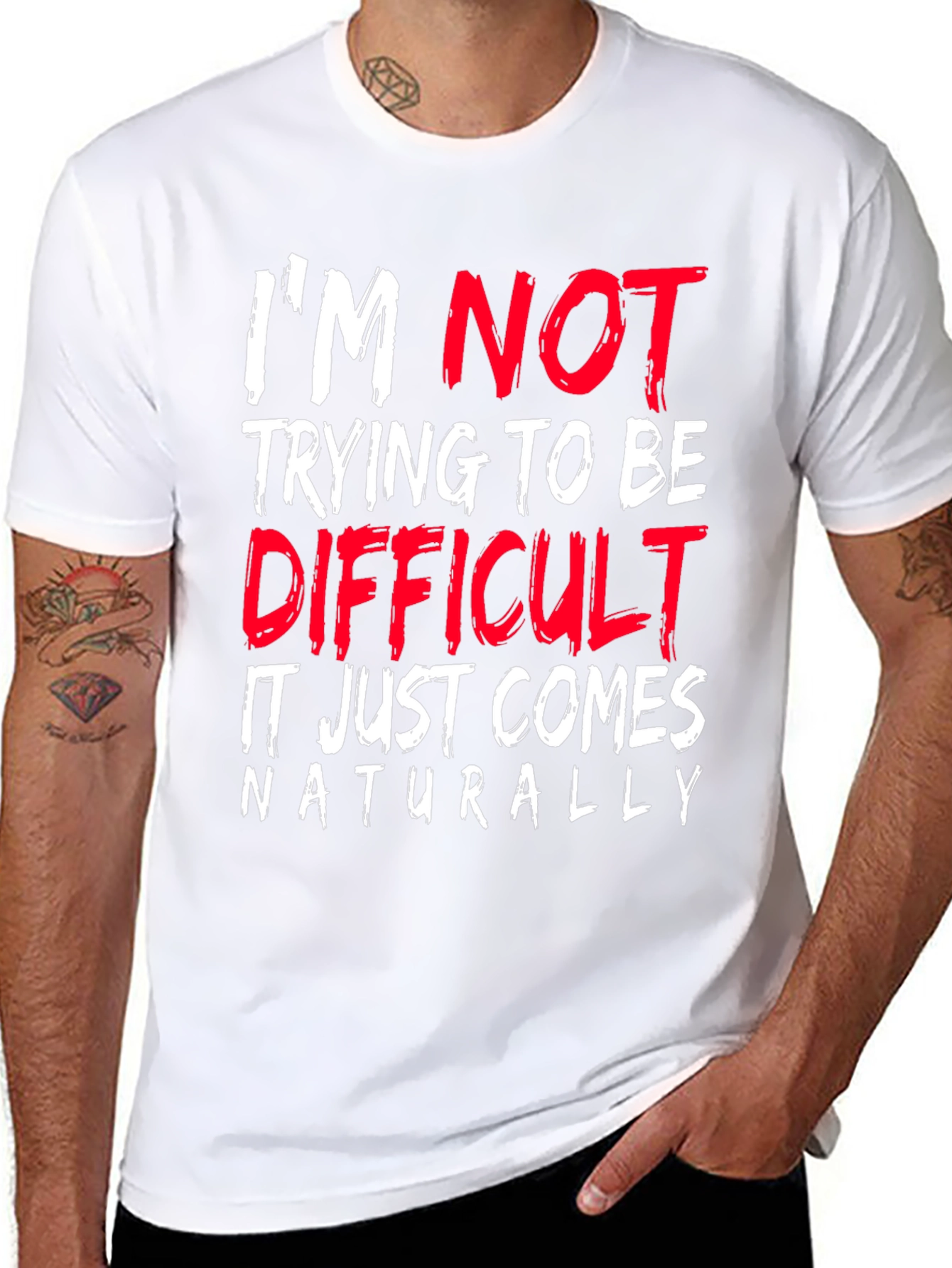 Difficult by Nature Graphic T-Shirt - Funny Sarcastic Tee