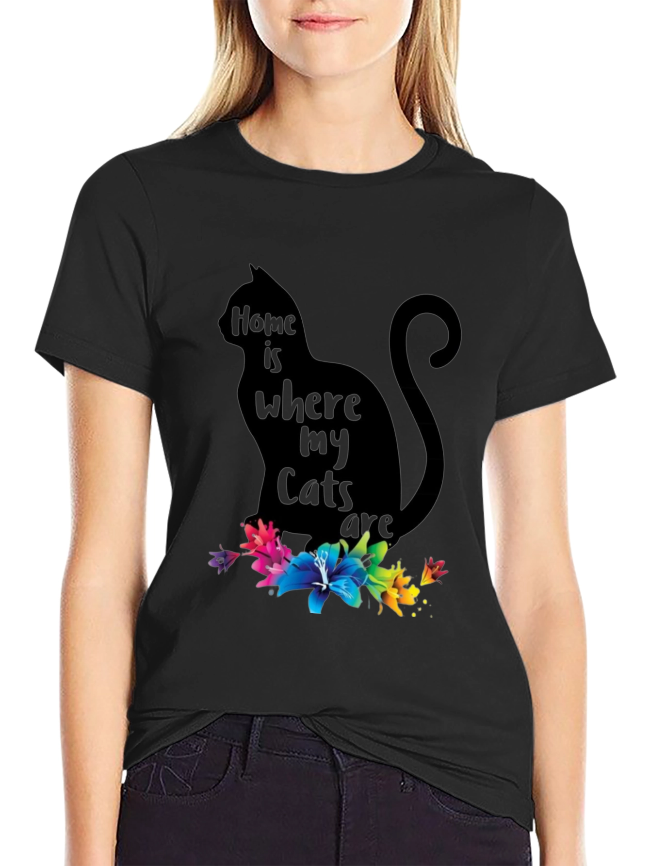 Cat Lover T-Shirt - Home is Where My Cats Are