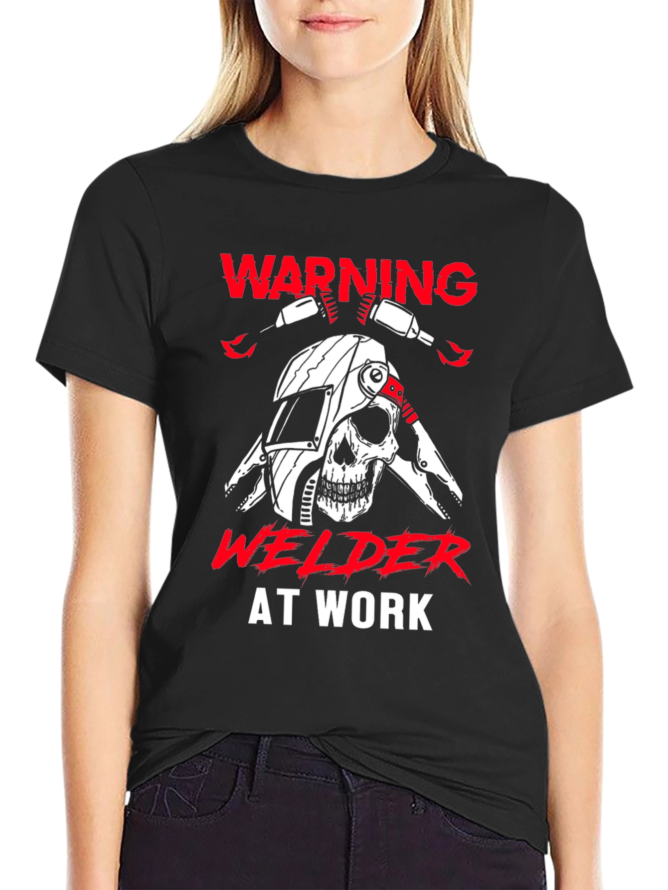 Warning Welder At Work Graphic T-Shirt