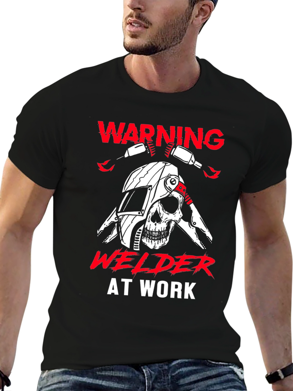 Warning Welder At Work Graphic T-Shirt