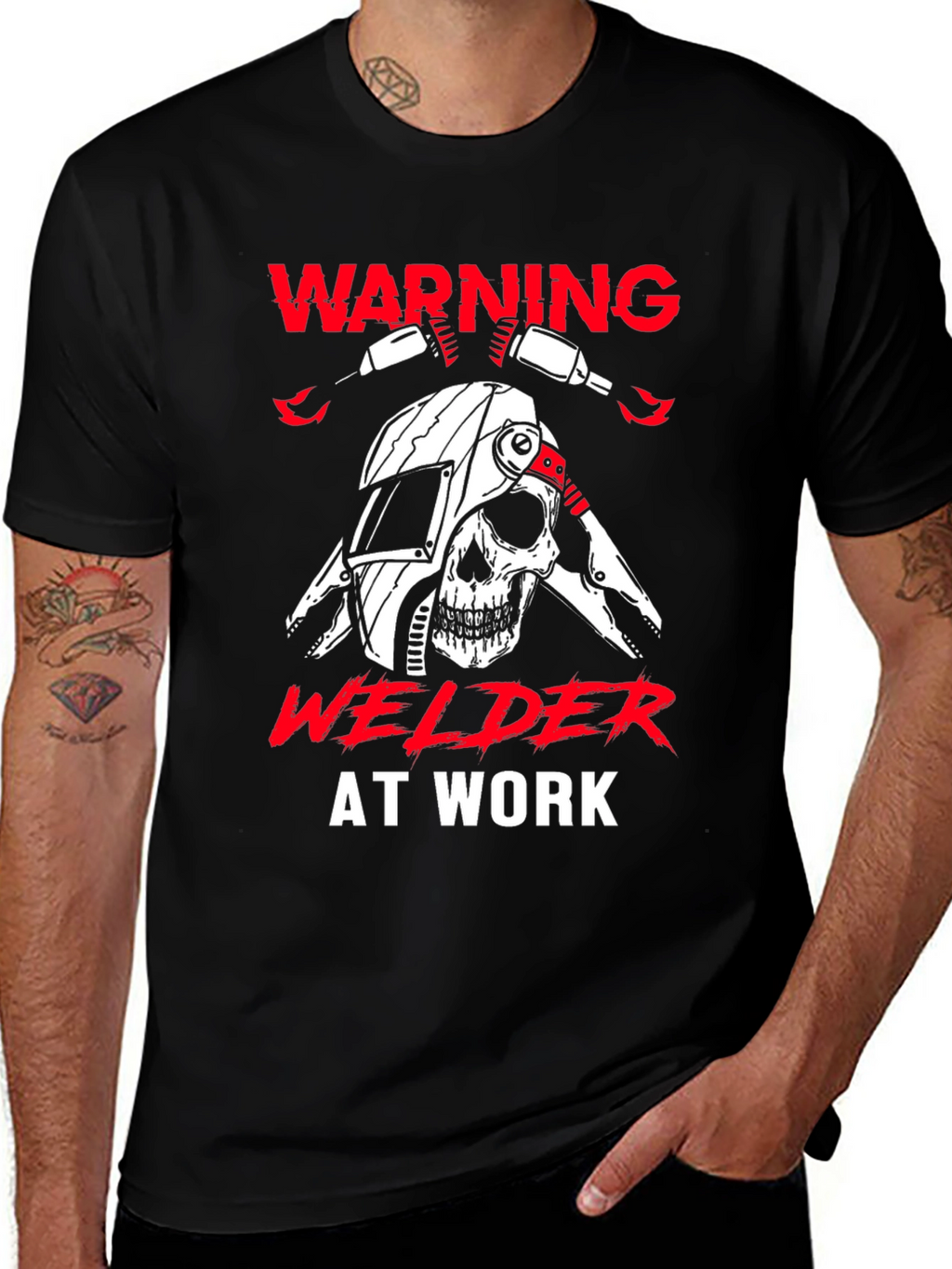 Warning Welder At Work Graphic T-Shirt