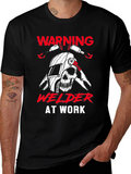 Warning Welder At Work Graphic T-Shirt