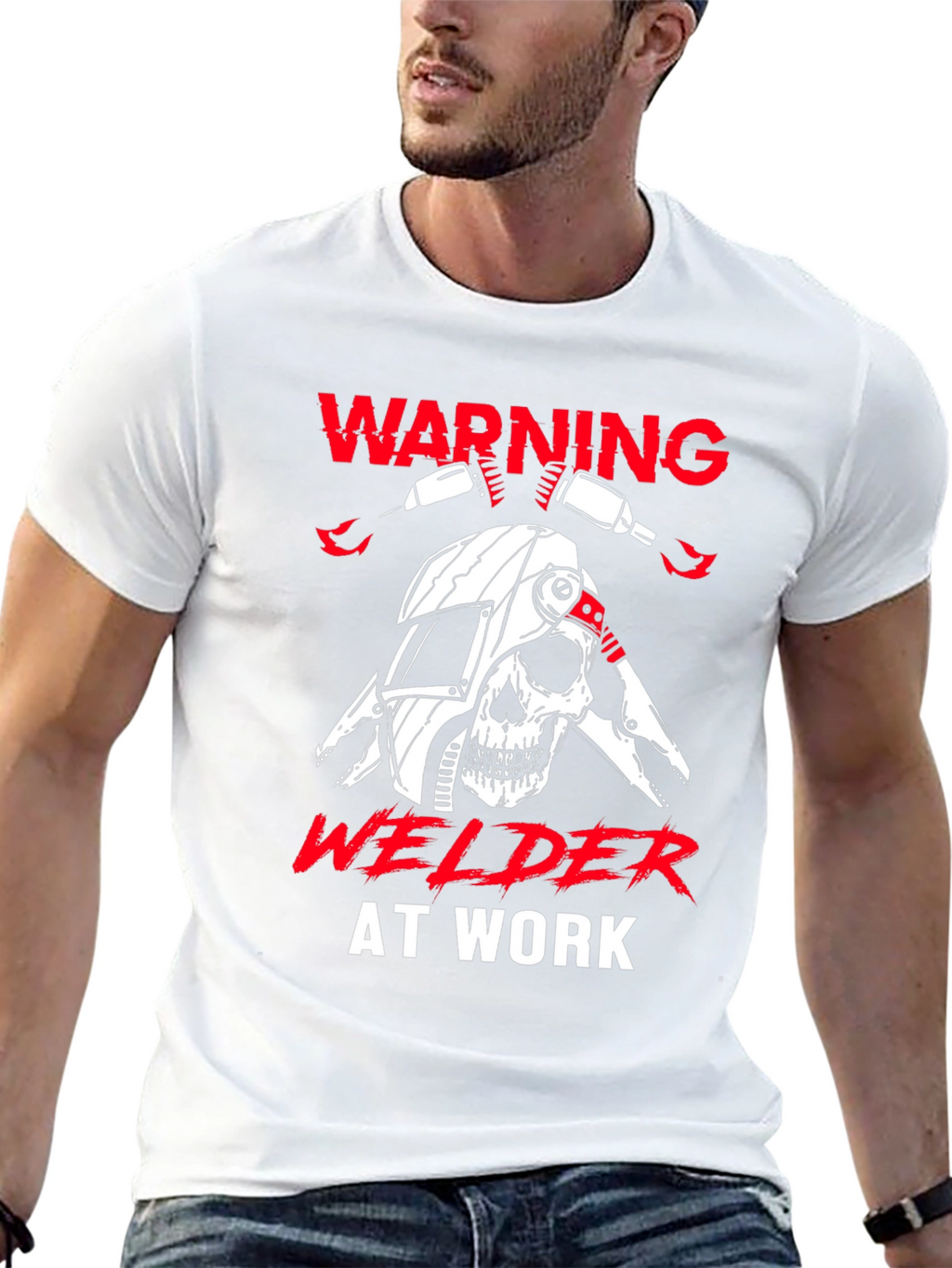 Warning Welder At Work Graphic T-Shirt