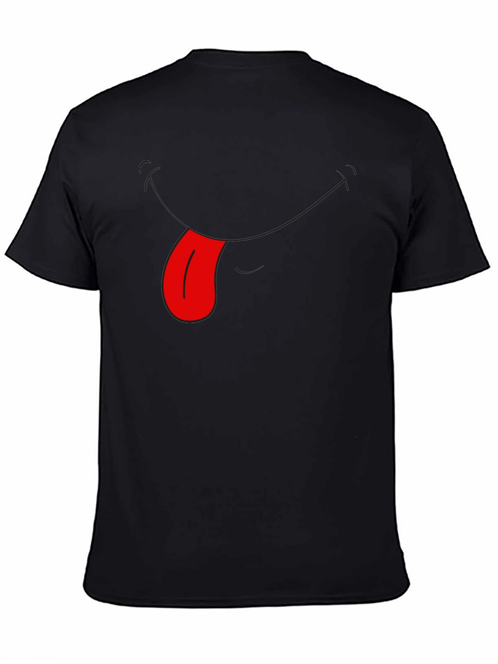 Funny Tongue Out Graphic Tee - Black Casual T-Shirt