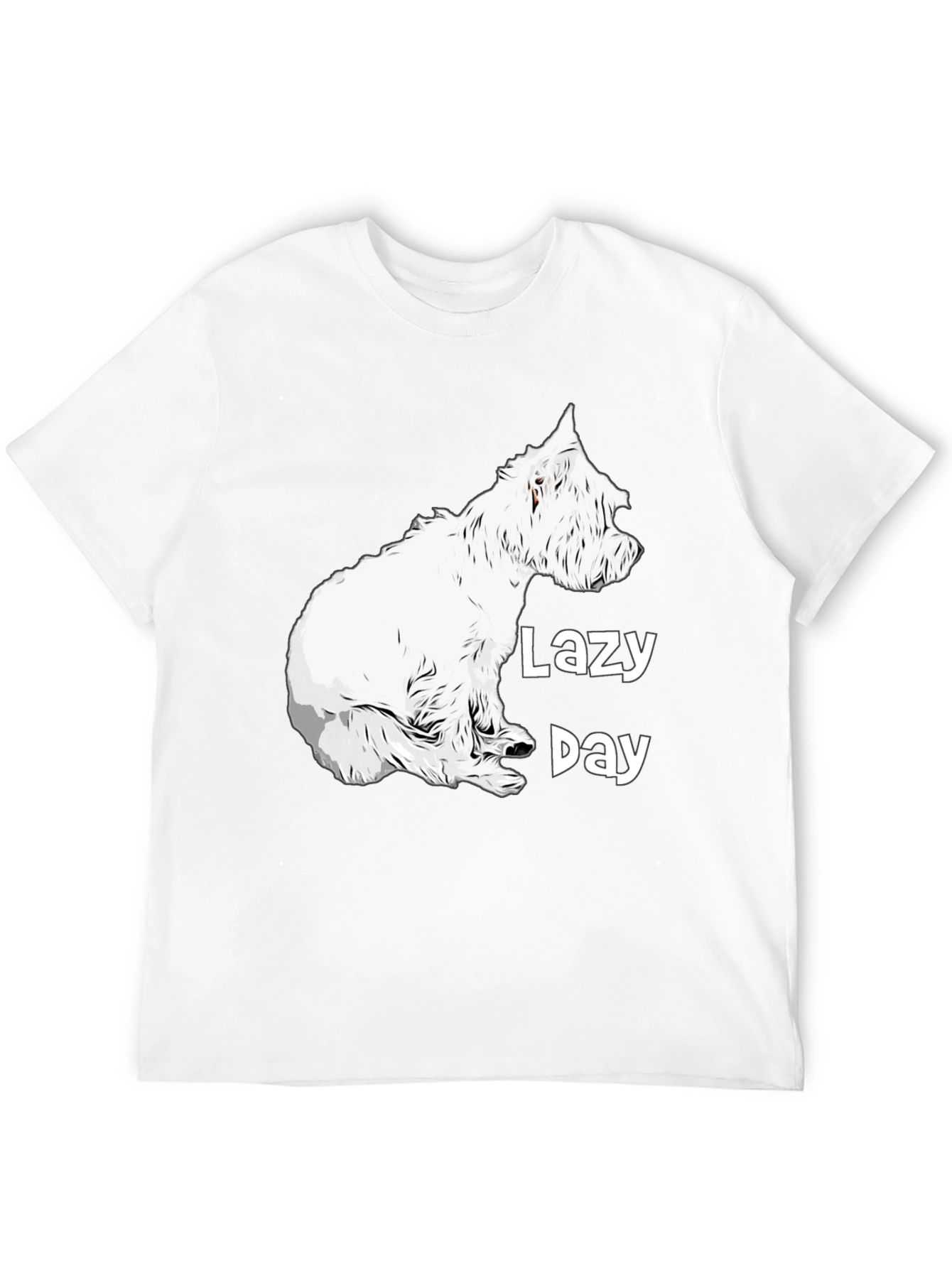 Lazy Day Dog Graphic Tee - Comfy Black T-Shirt
