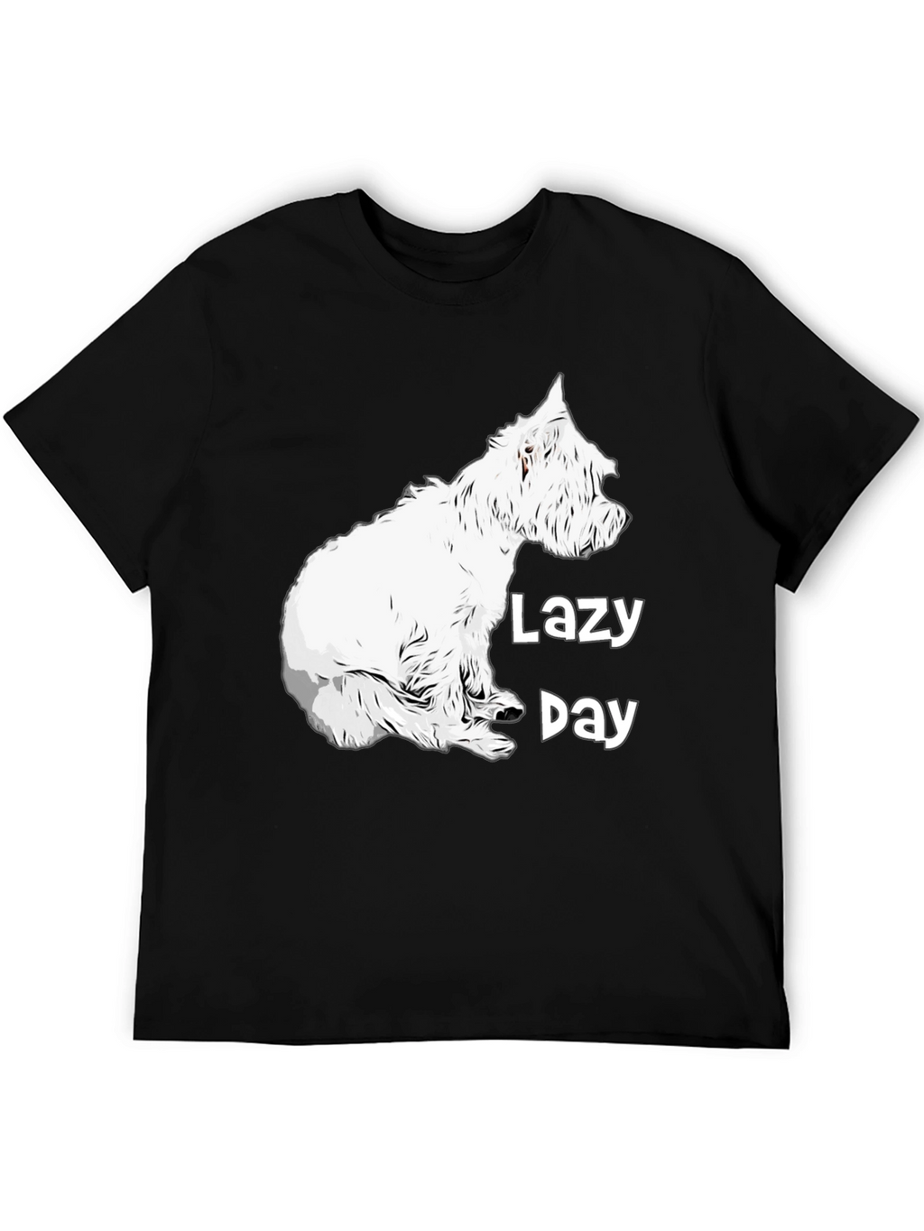 Lazy Day Dog Graphic Tee - Comfy Black T-Shirt