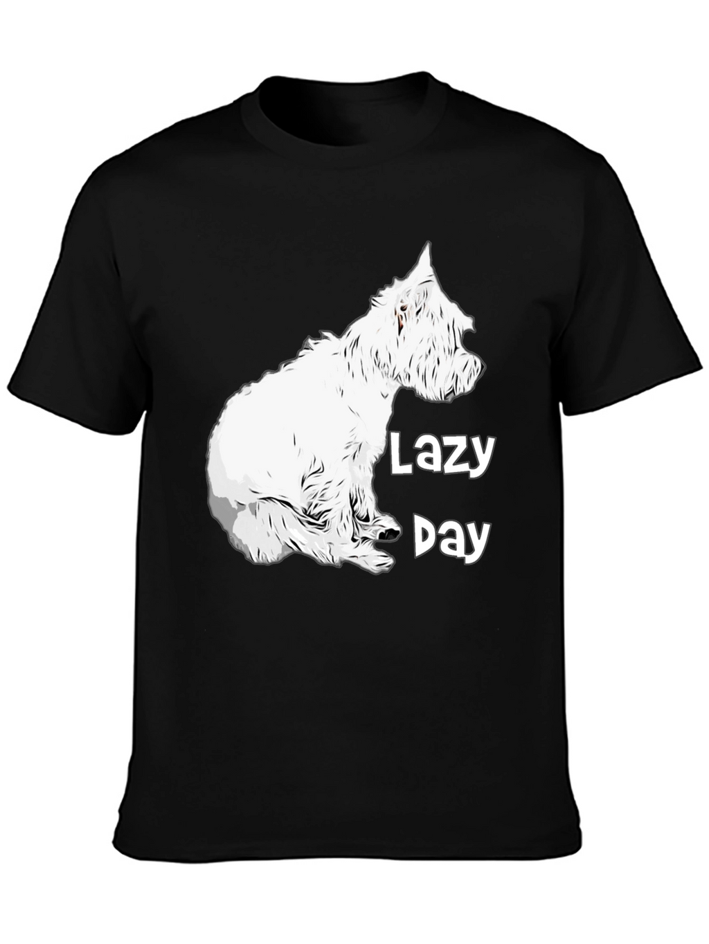 Lazy Day Dog Graphic Tee - Comfy Black T-Shirt