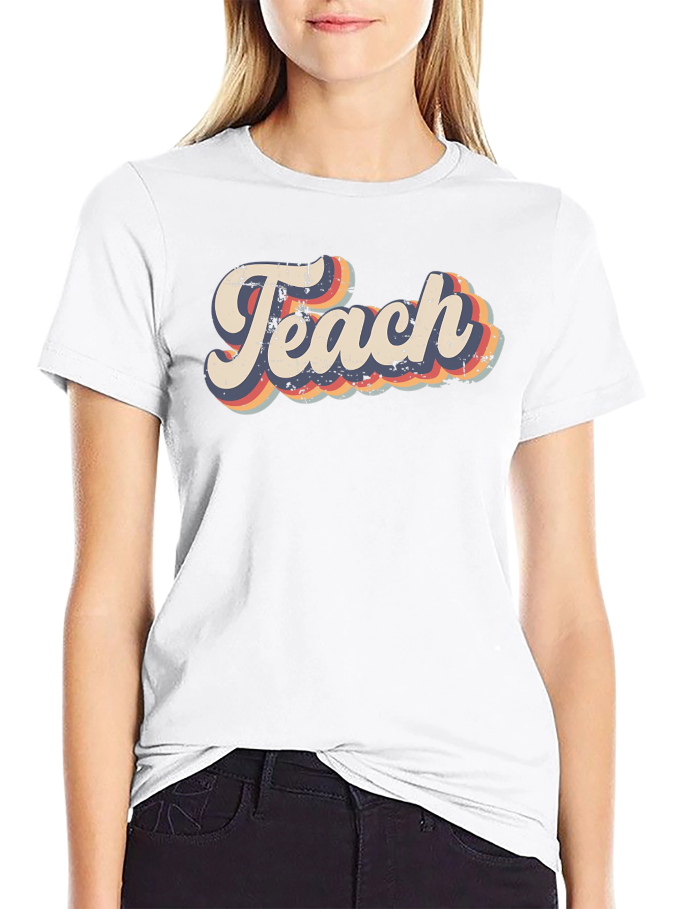 Retro Teach Graphic Tee - Teacher Appreciation Shirt