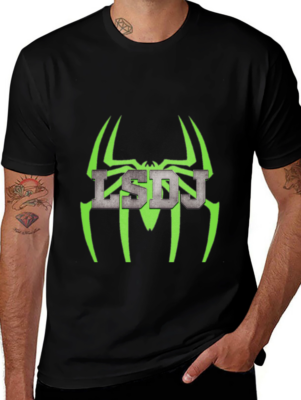 LSDJ Spider Graphic Black Tee - Gamer Style