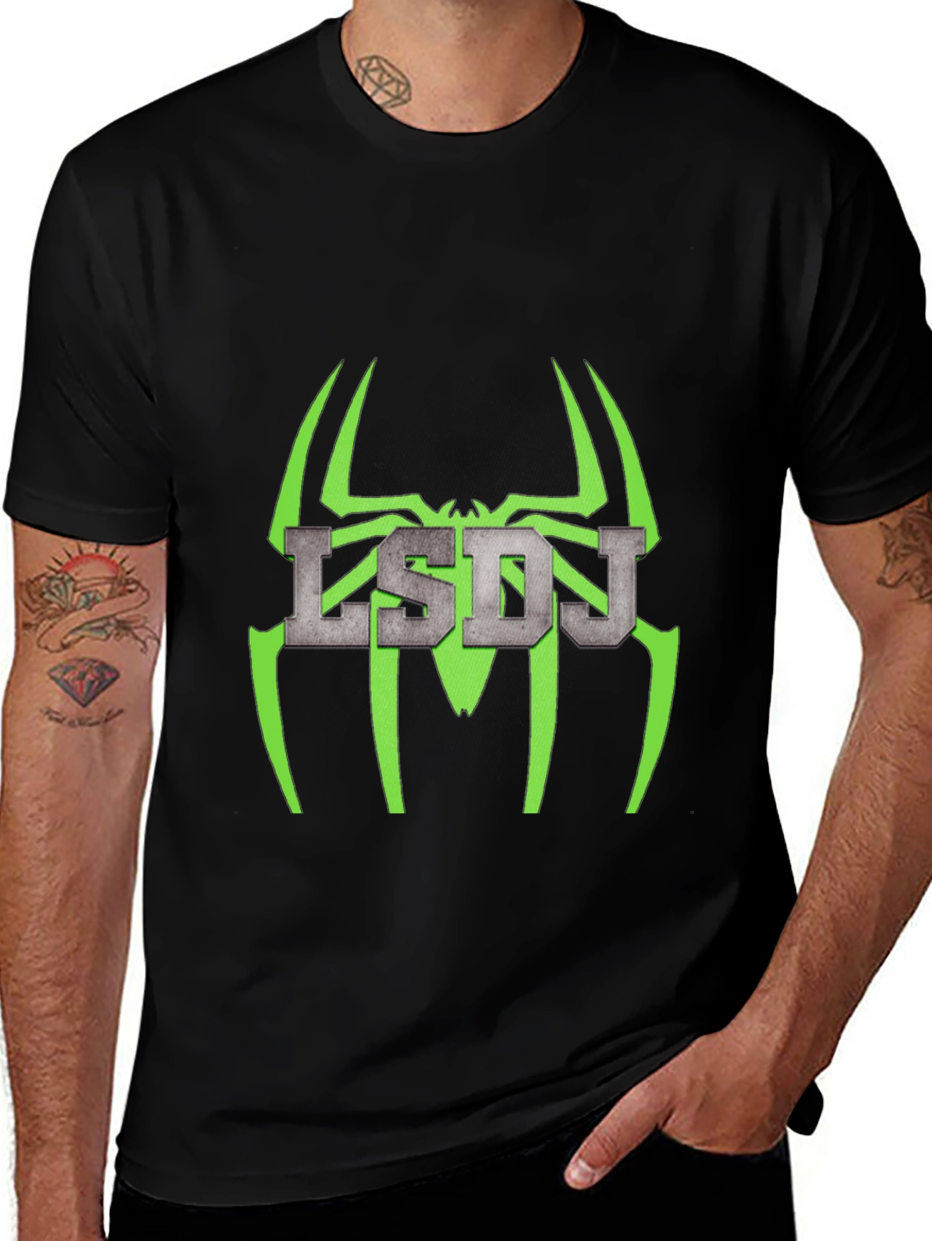 LSDJ Spider Graphic Black Tee - Gamer Style
