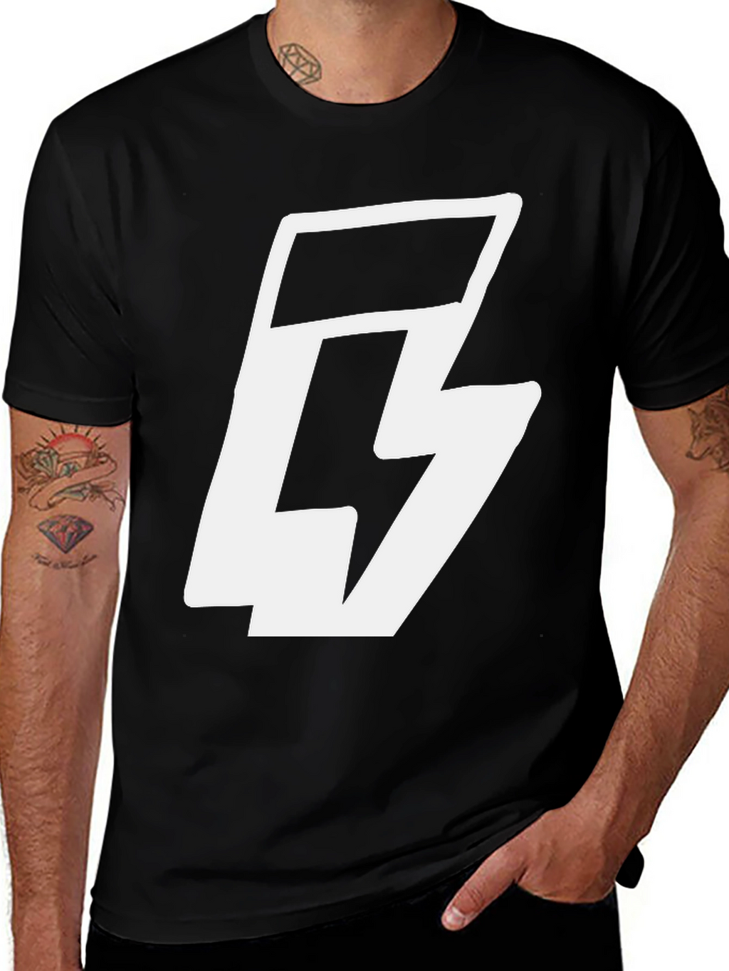 Bold Graphic Tee - Black T-Shirt with White Logo