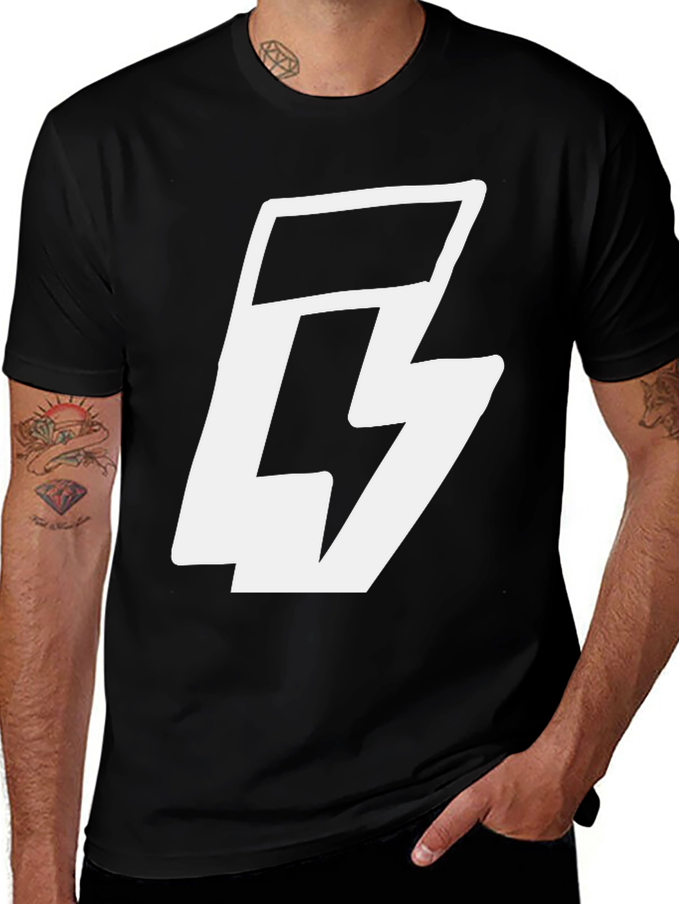 Bold Graphic Tee - Black T-Shirt with White Logo