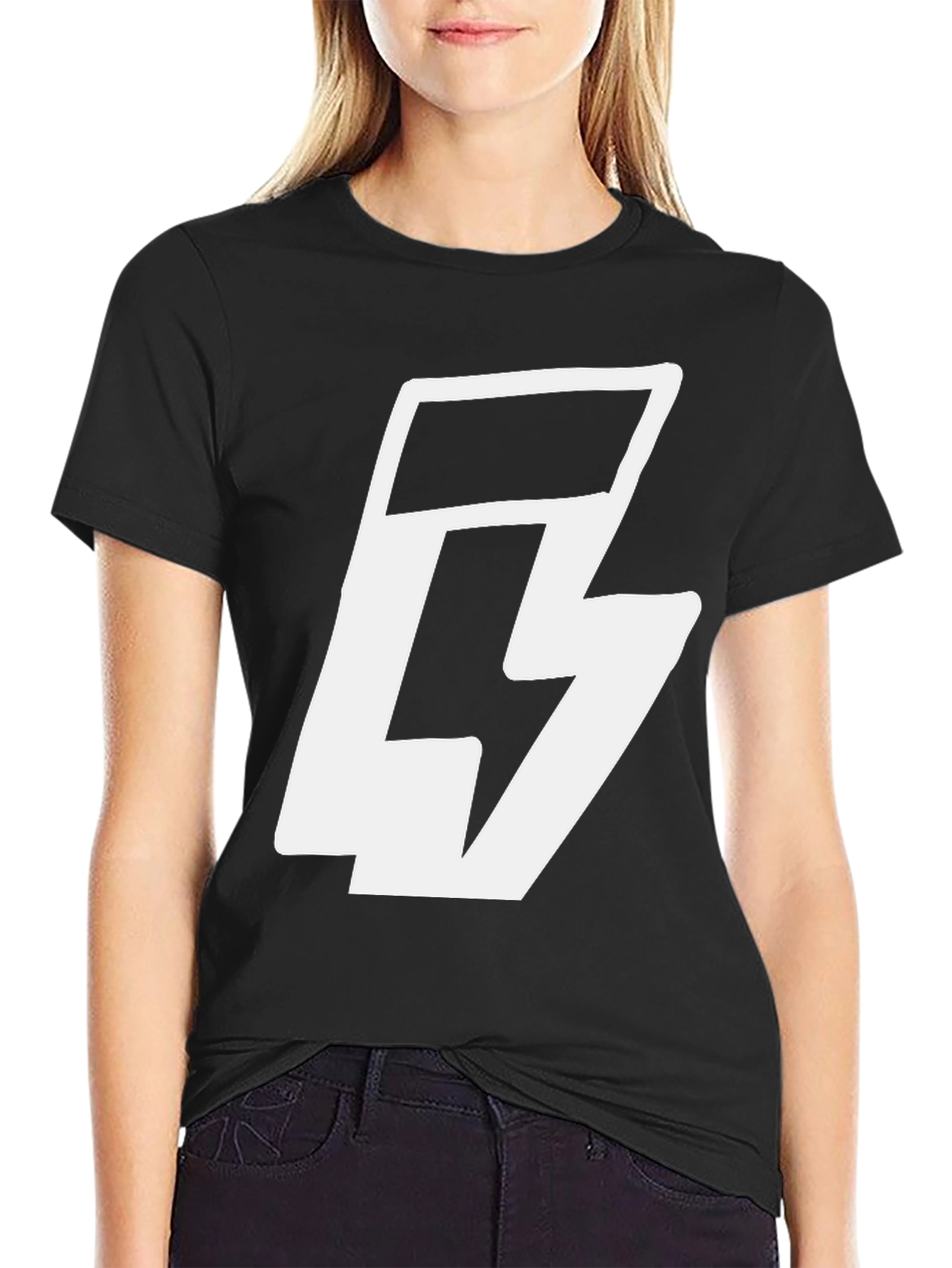 Bold Graphic Tee - Black T-Shirt with White Logo