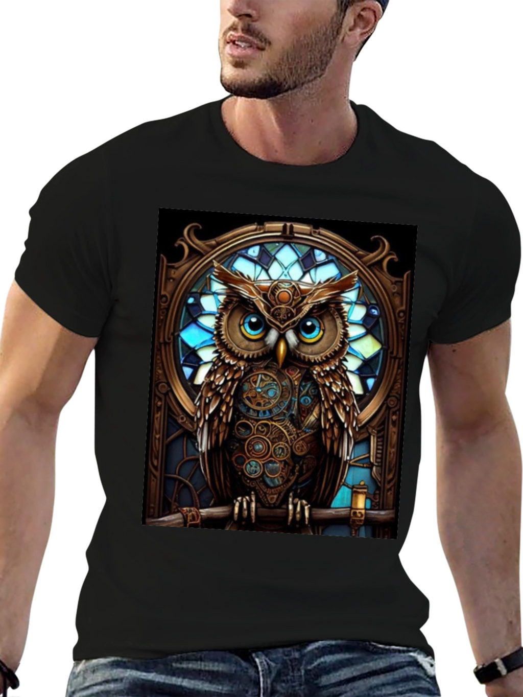 Steampunk Owl Graphic T-Shirt