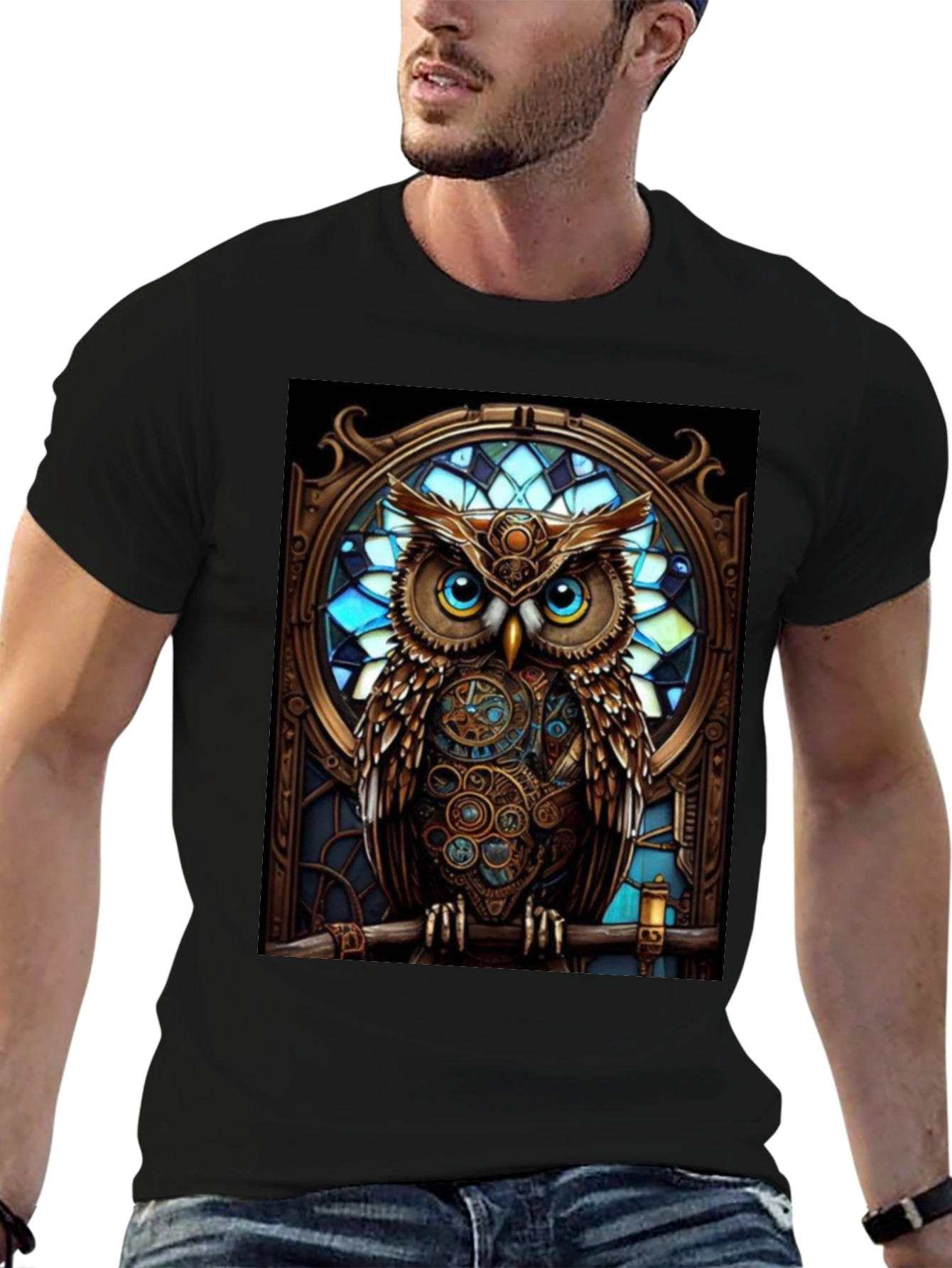 Steampunk Owl Graphic T-Shirt