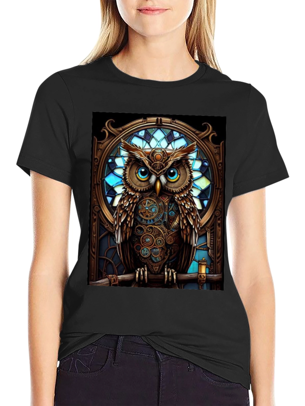 Steampunk Owl Graphic T-Shirt