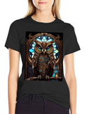 Steampunk Owl Graphic T-Shirt
