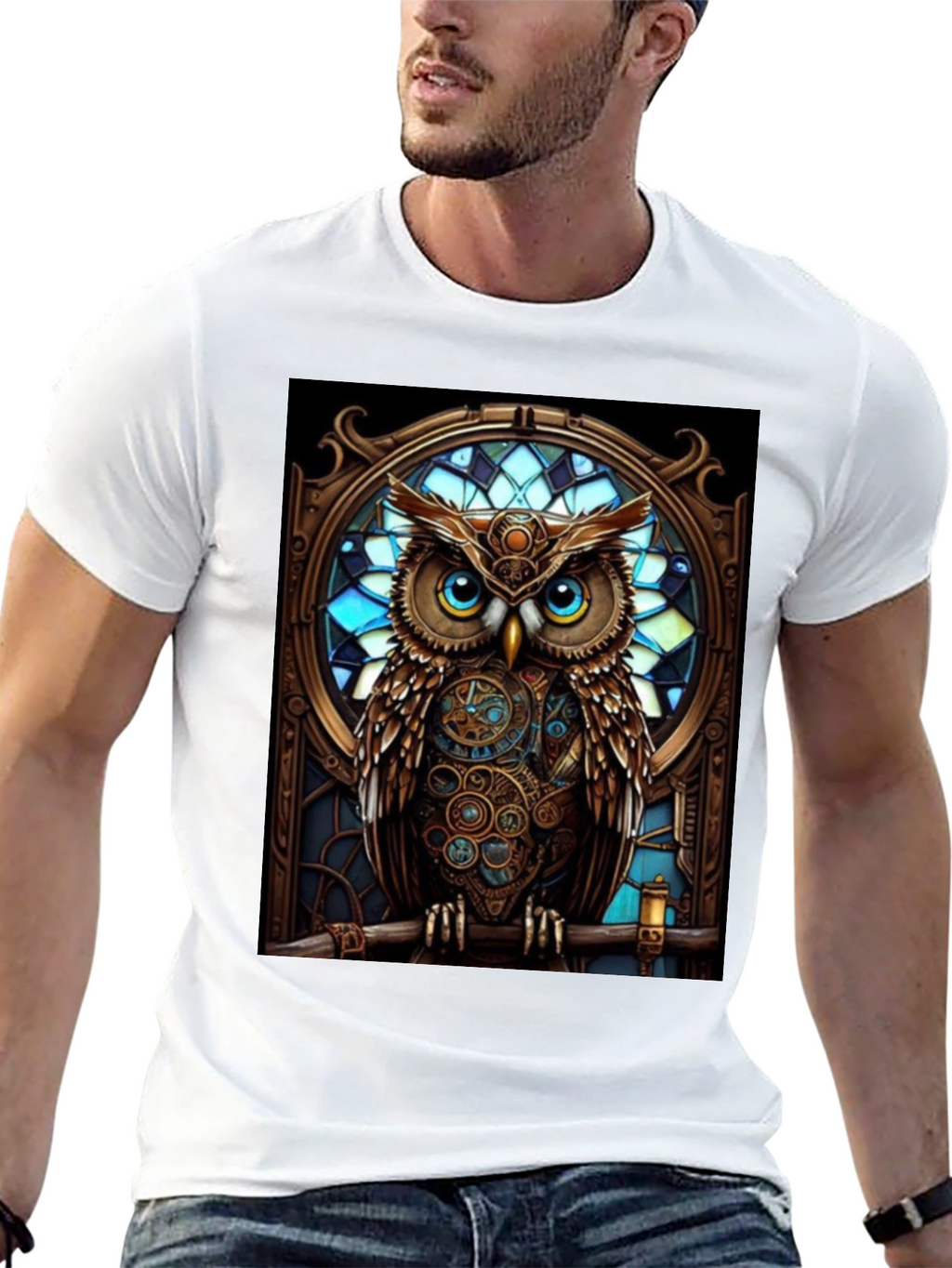Steampunk Owl Graphic T-Shirt