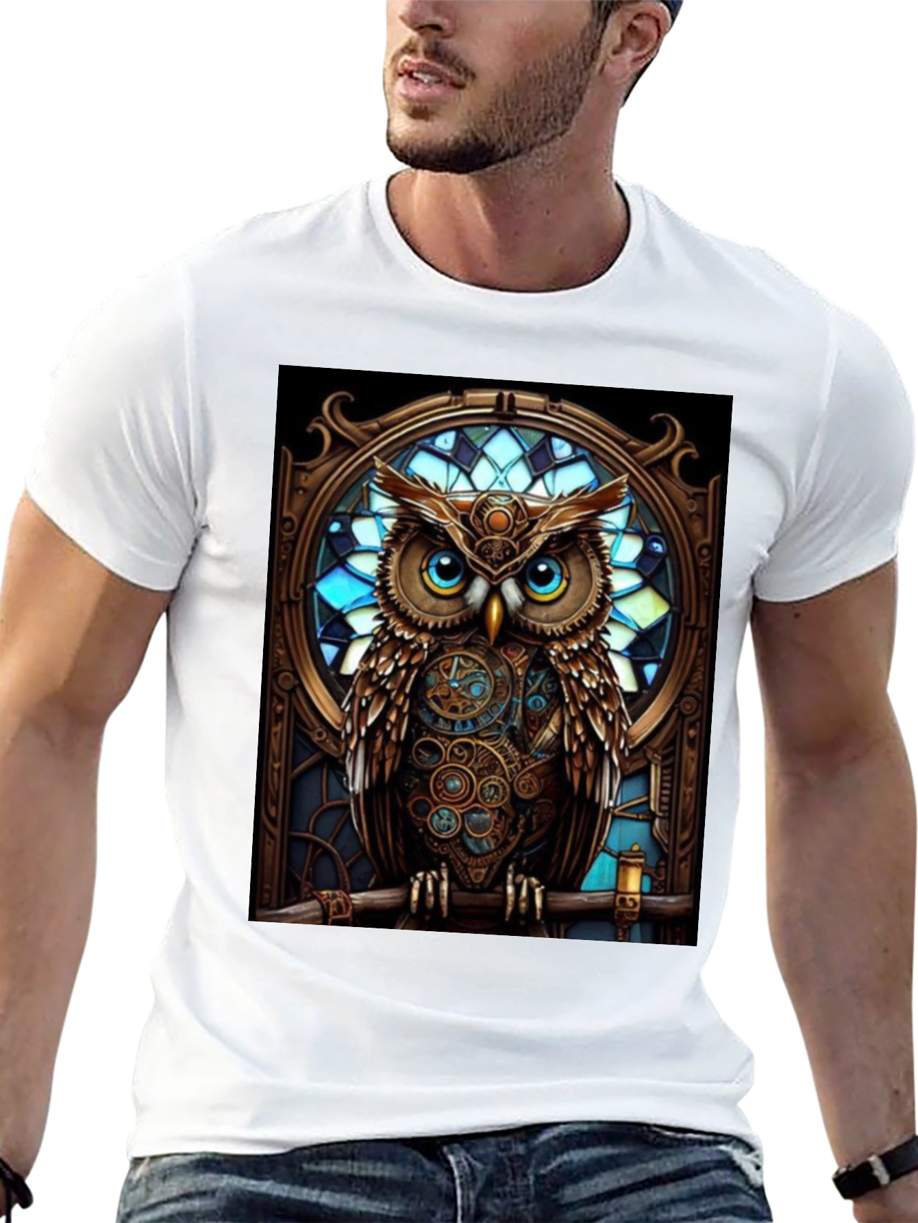 Steampunk Owl Graphic T-Shirt