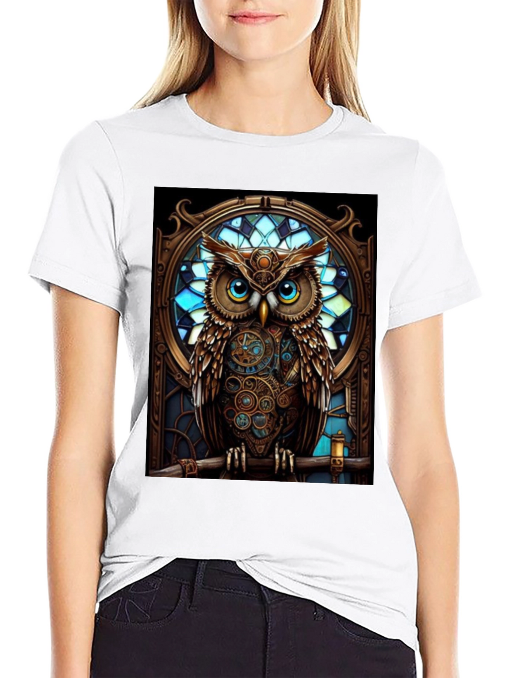 Steampunk Owl Graphic T-Shirt