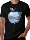 Nature Apple Graphic Tee - Black