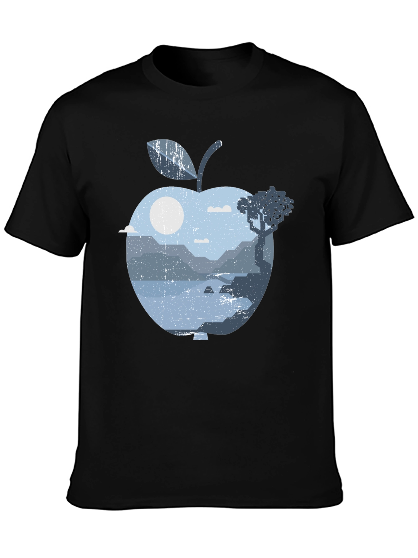 Nature Apple Graphic Tee - Black