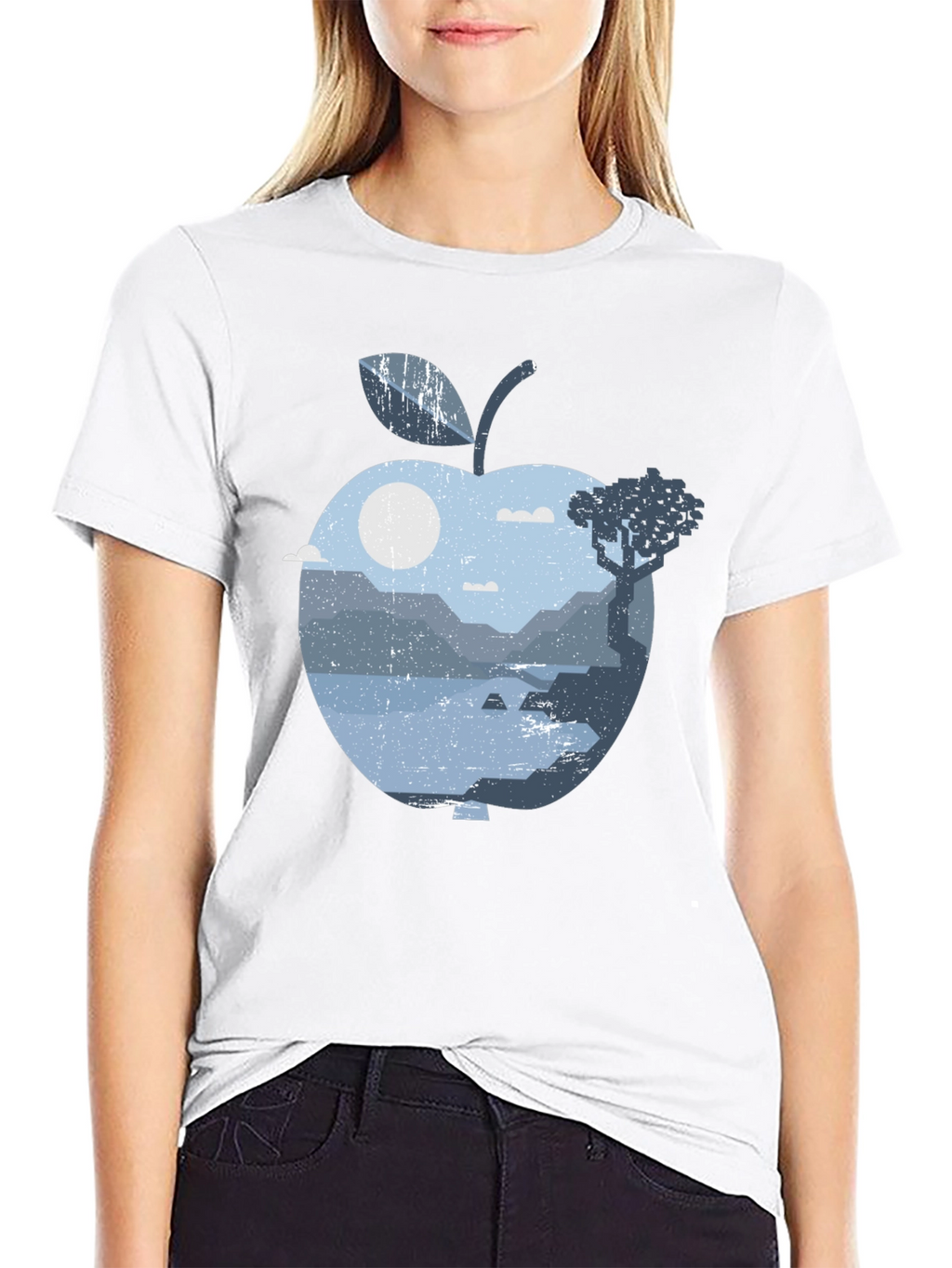 Nature Apple Graphic Tee - Black