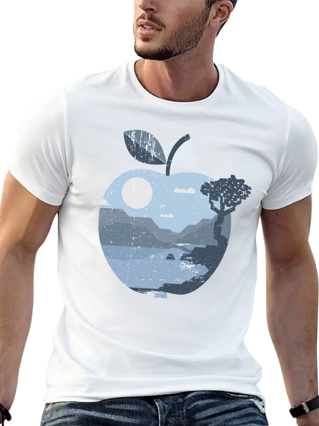 Nature Apple Graphic Tee - Black