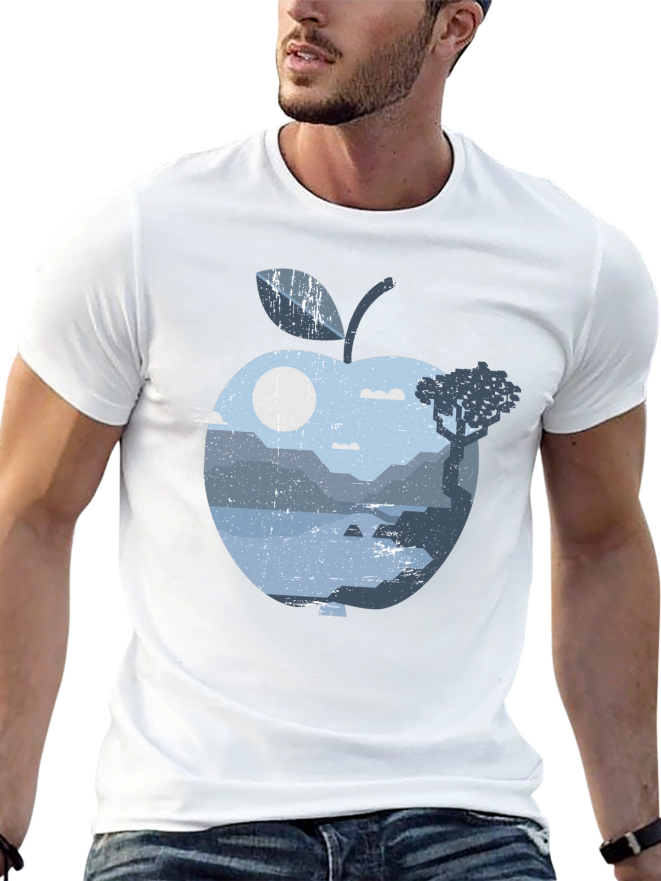 Nature Apple Graphic Tee - Black