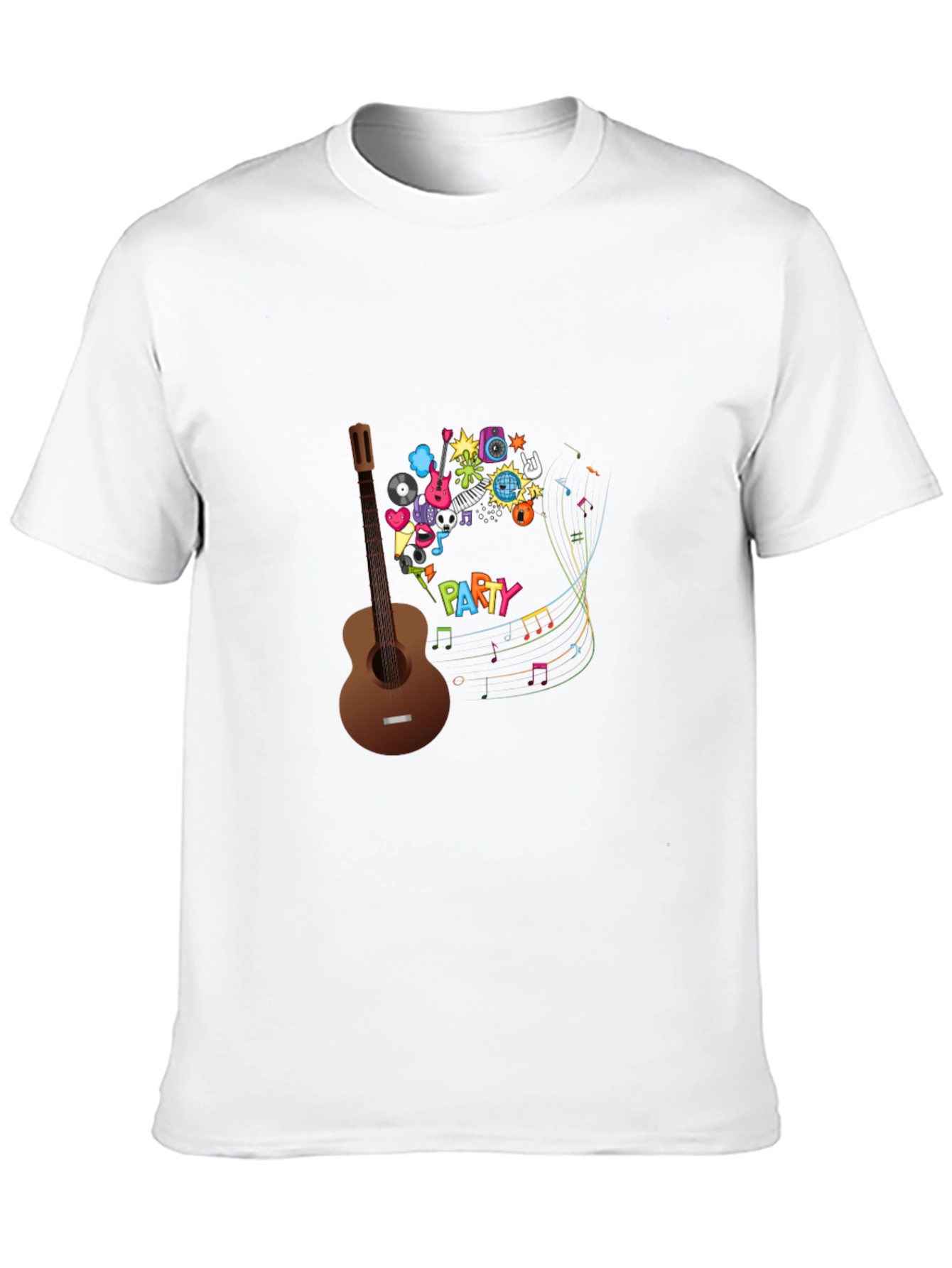 Party Guitar Graphic T-Shirt - Black