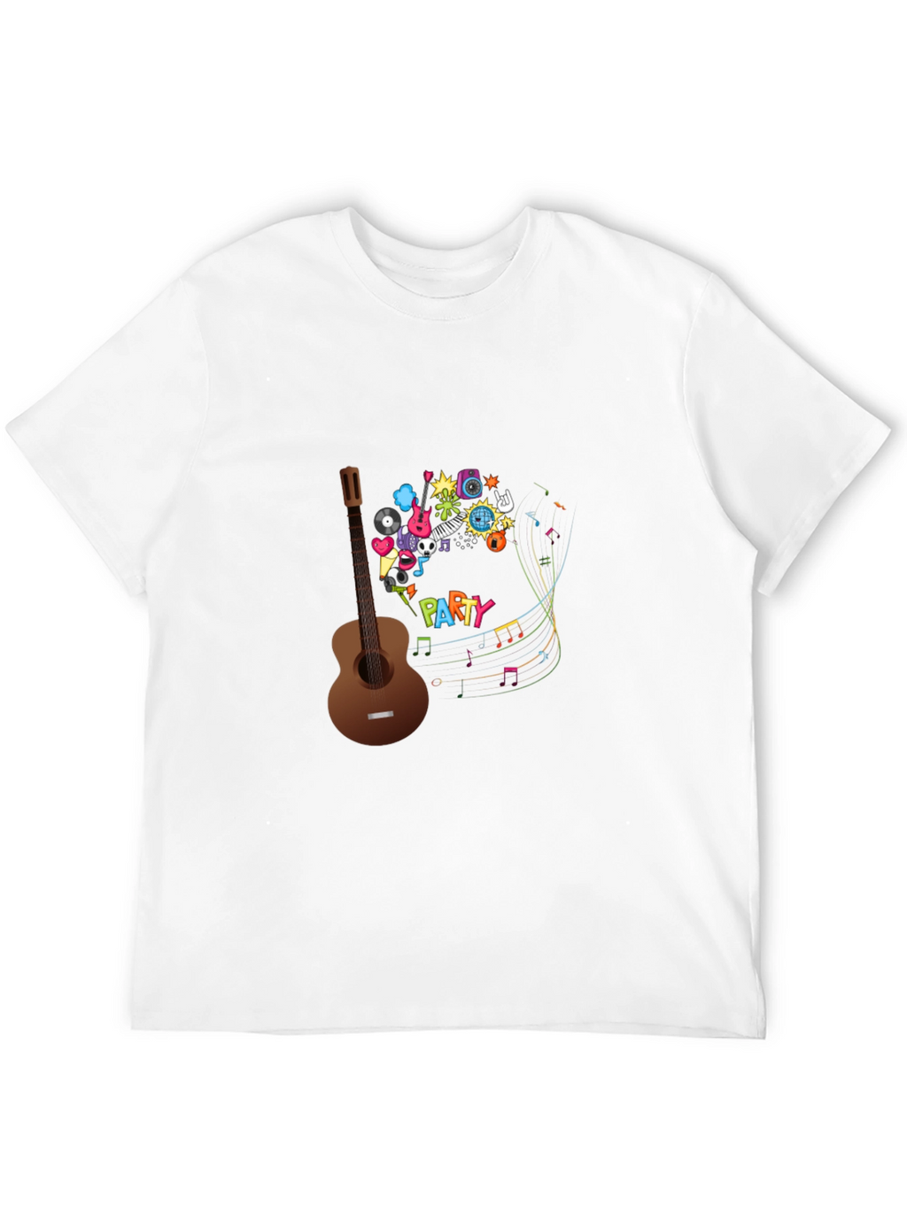 Party Guitar Graphic T-Shirt - Black