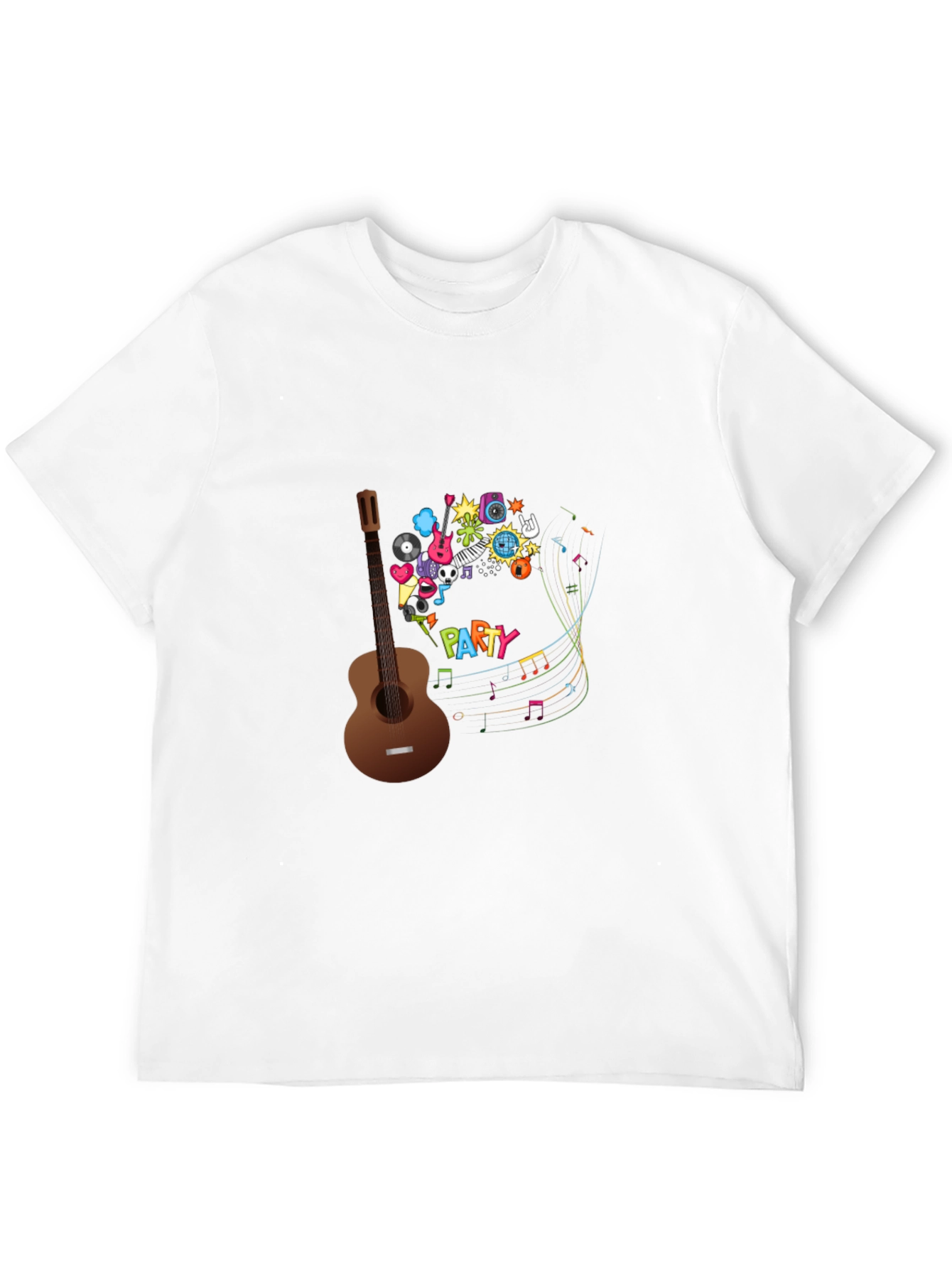 Party Guitar Graphic T-Shirt - Black