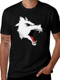 Wolf Graphic Print T-Shirt - Fierce Style