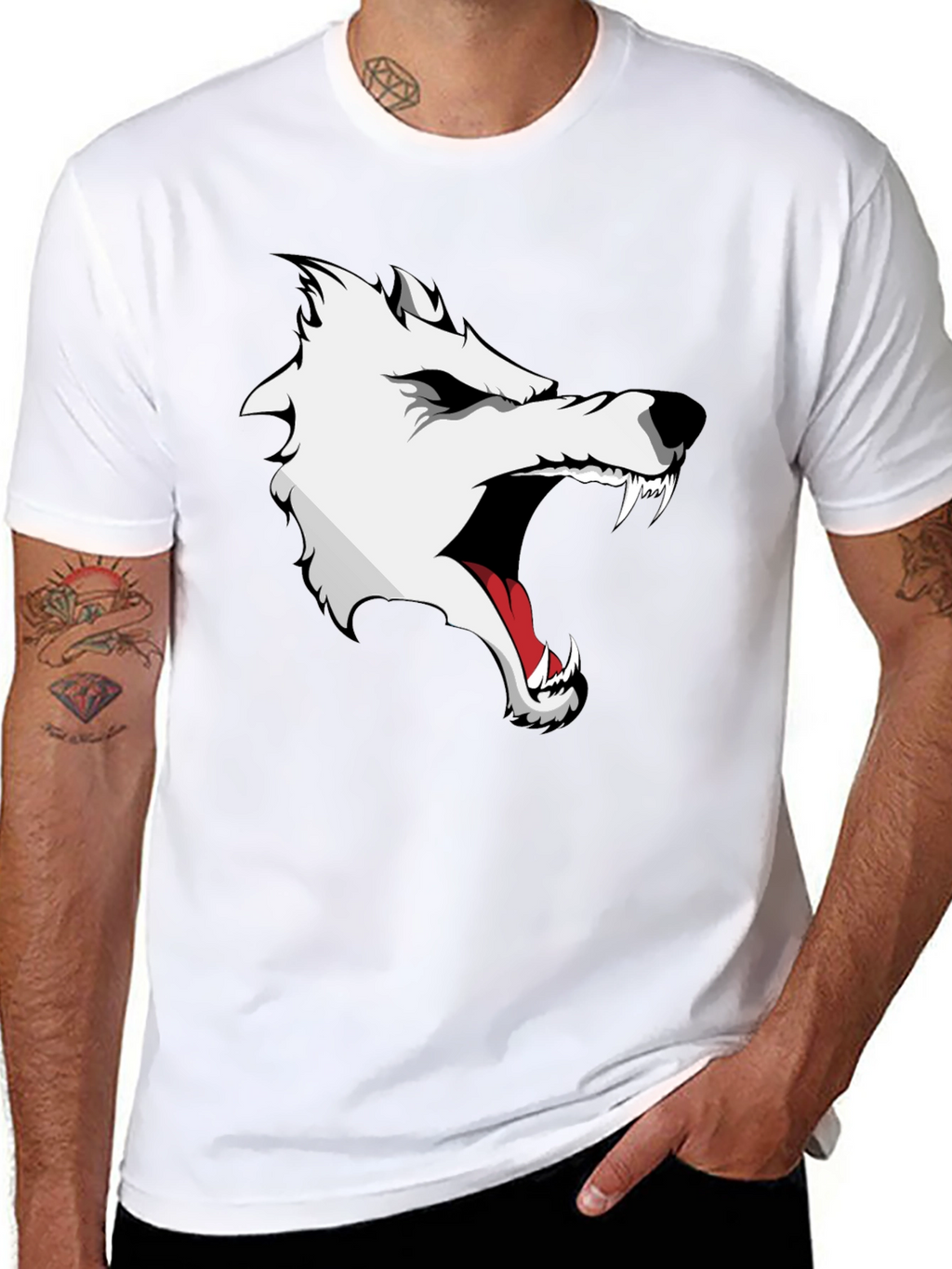 Wolf Graphic Print T-Shirt - Fierce Style