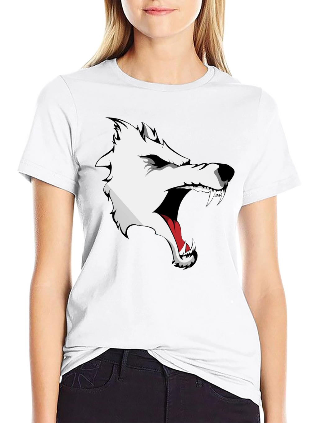 Wolf Graphic Print T-Shirt - Fierce Style