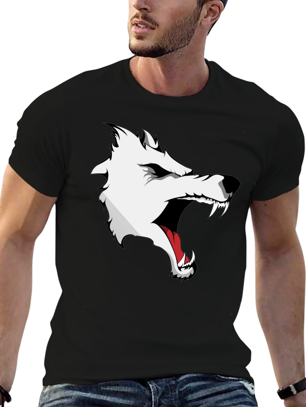 Wolf Graphic Print T-Shirt - Fierce Style