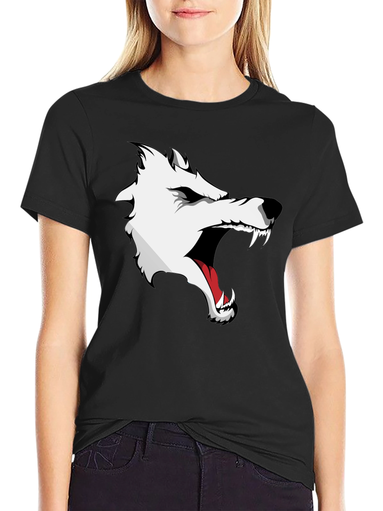 Wolf Graphic Print T-Shirt - Fierce Style