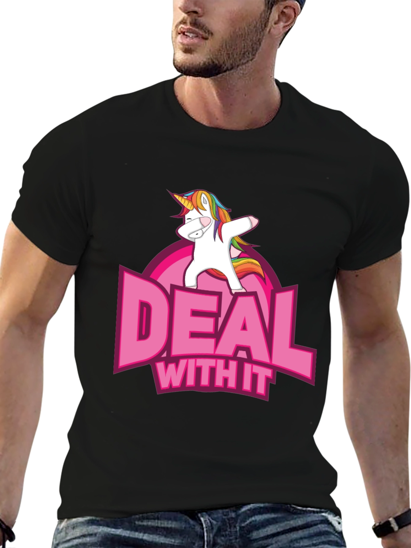 Deal With It Unicorn Graphic T-Shirt