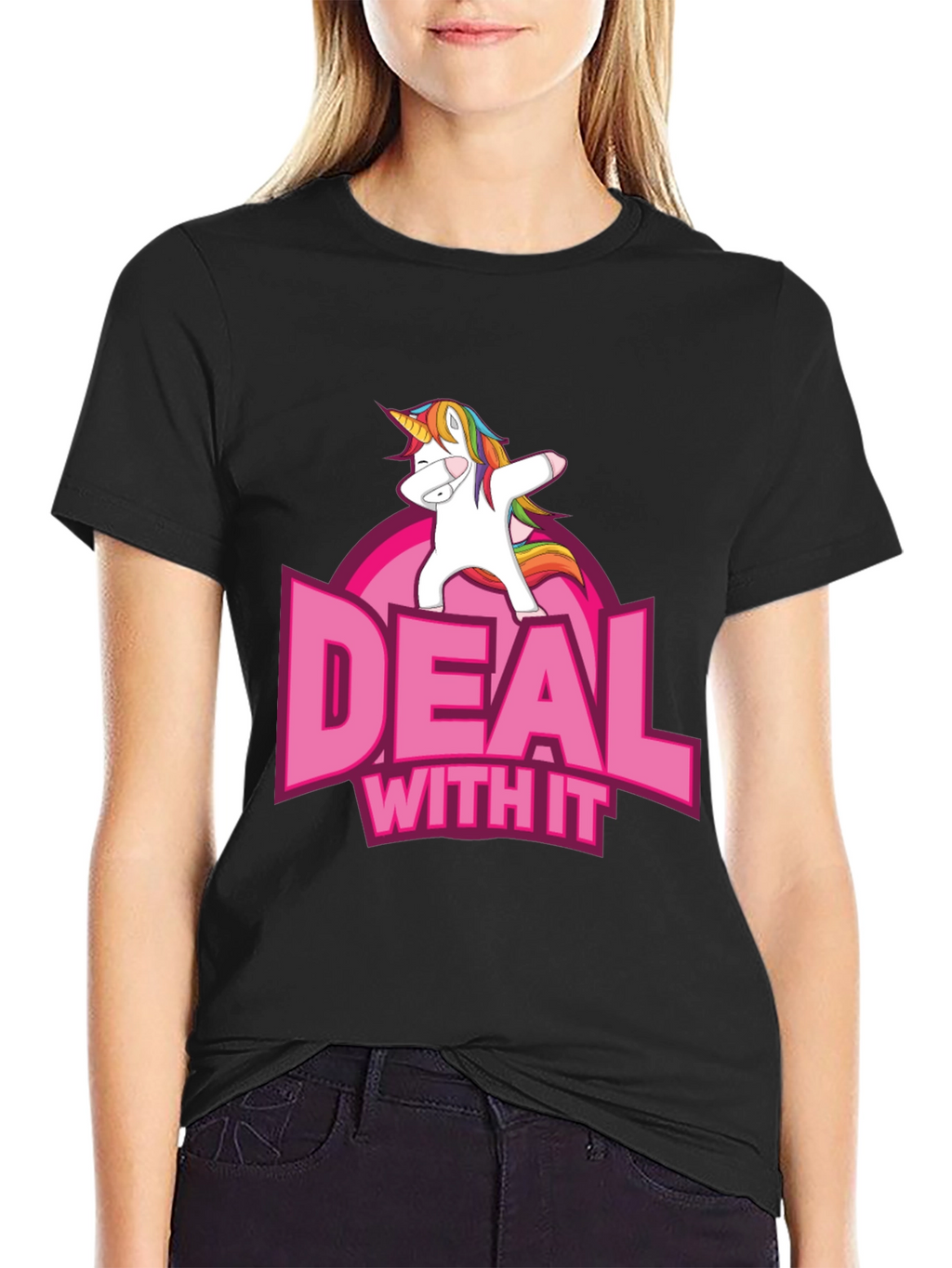 Deal With It Unicorn Graphic T-Shirt
