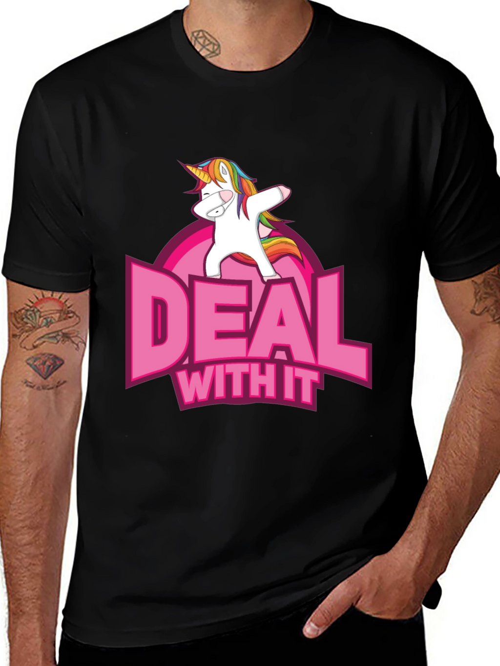 Deal With It Unicorn Graphic T-Shirt