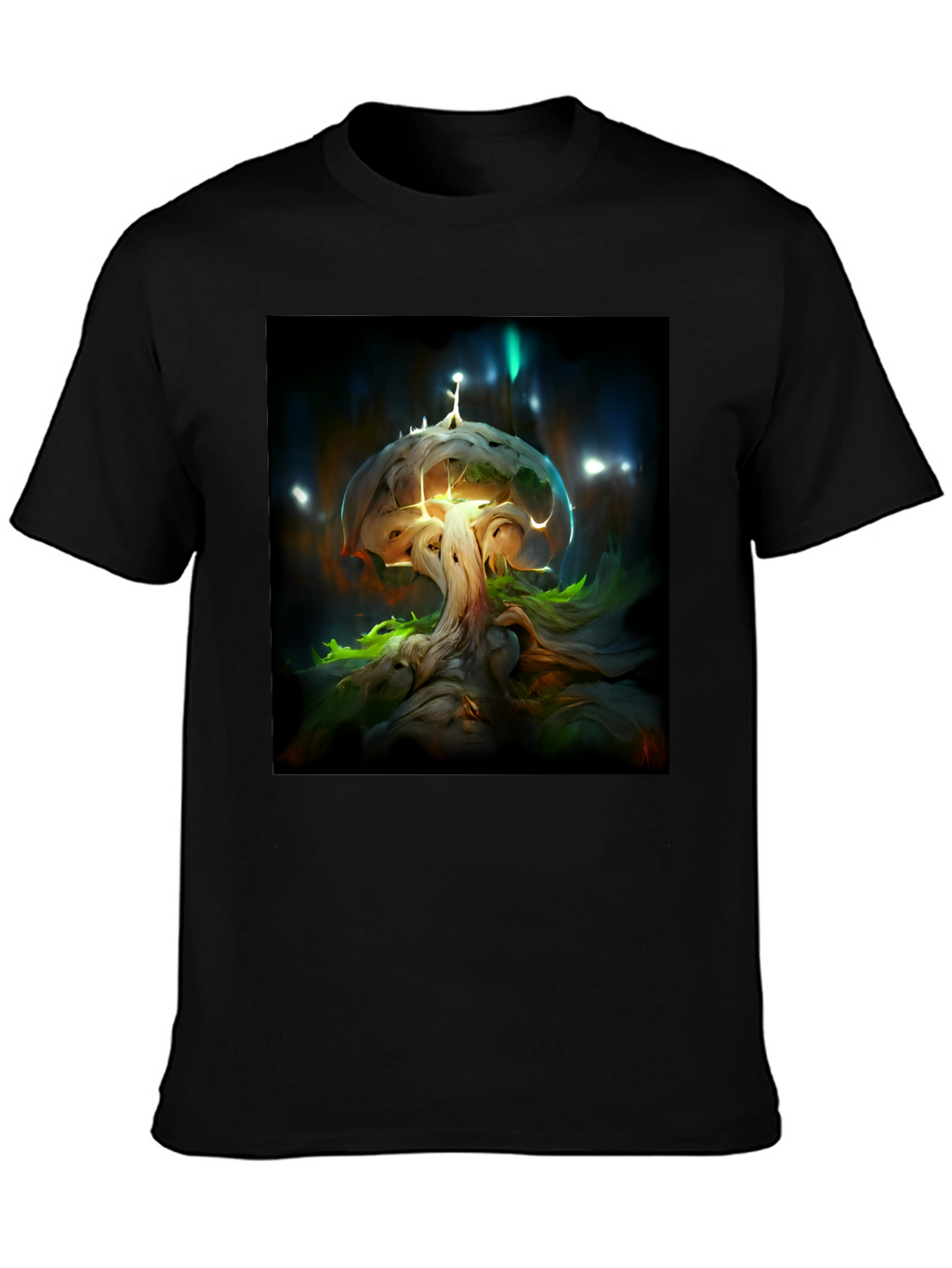 Enchanted Tree Graphic Tee - Black Cotton Blend