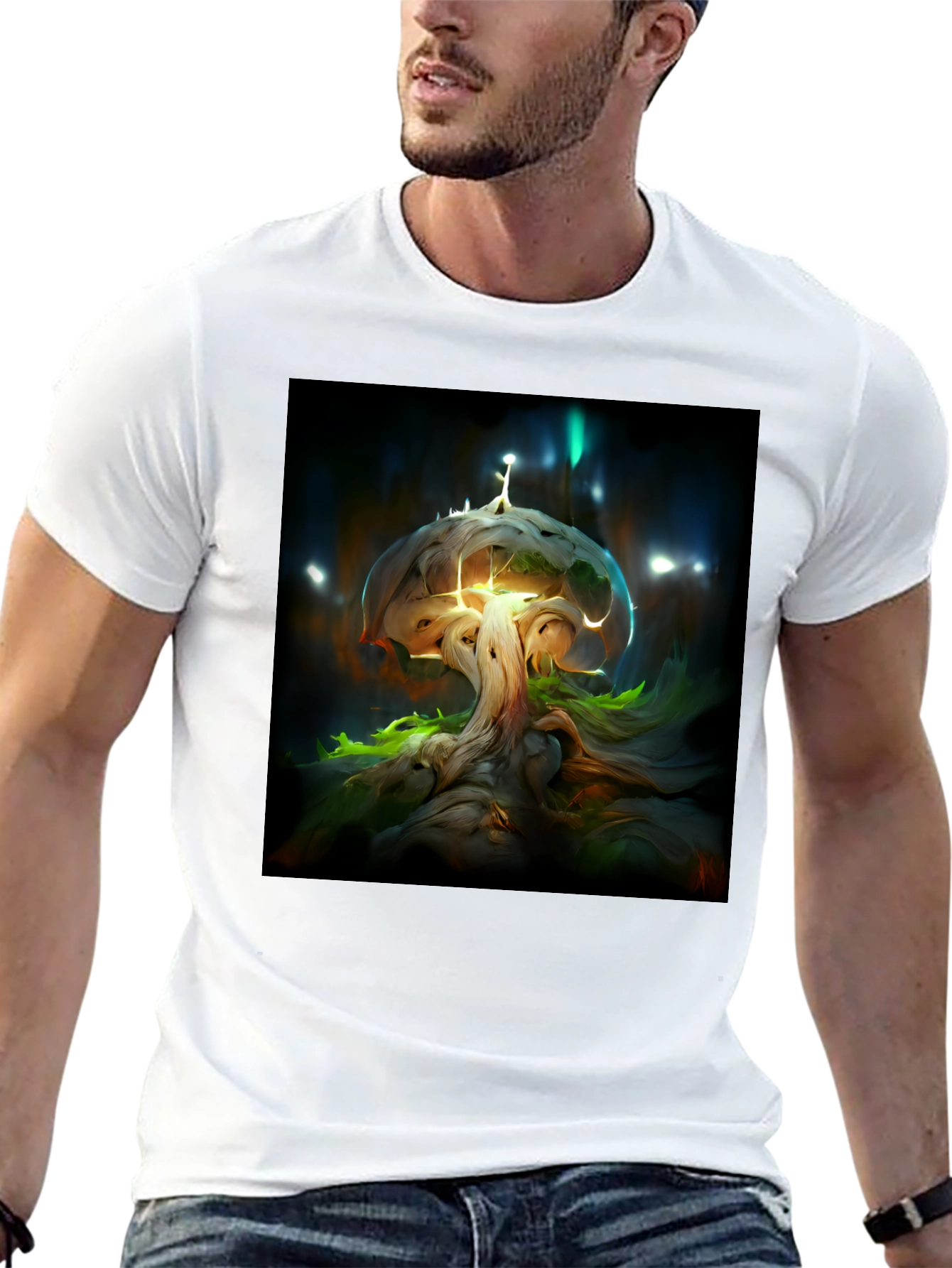 Enchanted Tree Graphic Tee - Black Cotton Blend