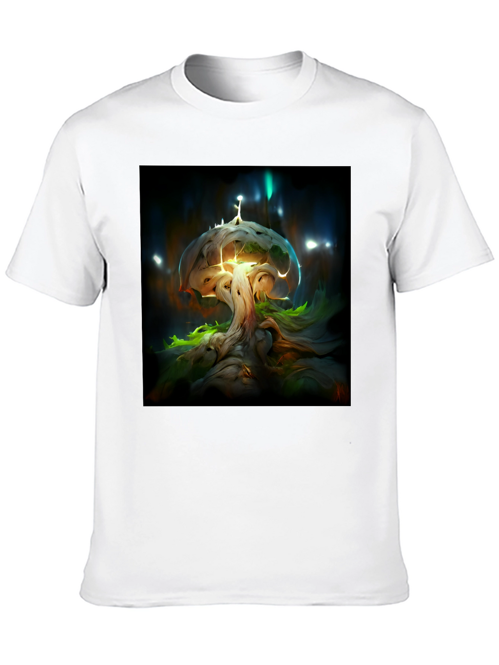 Enchanted Tree Graphic Tee - Black Cotton Blend