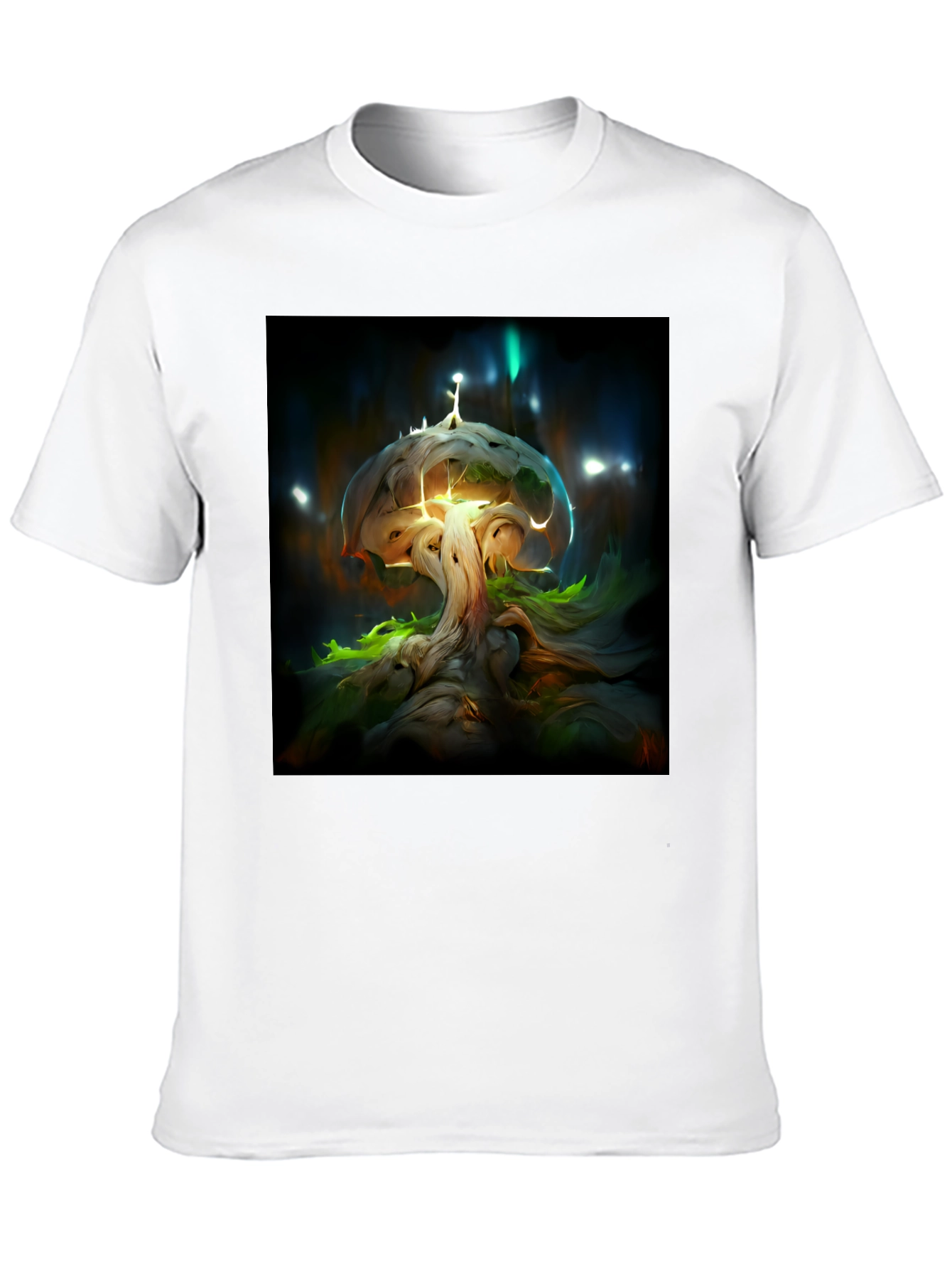 Enchanted Tree Graphic Tee - Black Cotton Blend